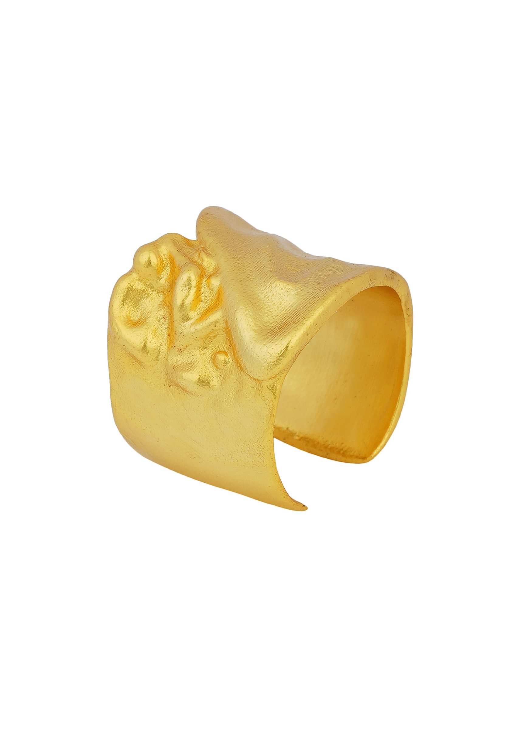 22k Gold Plated Nature's Art Goldtone Statement Ring