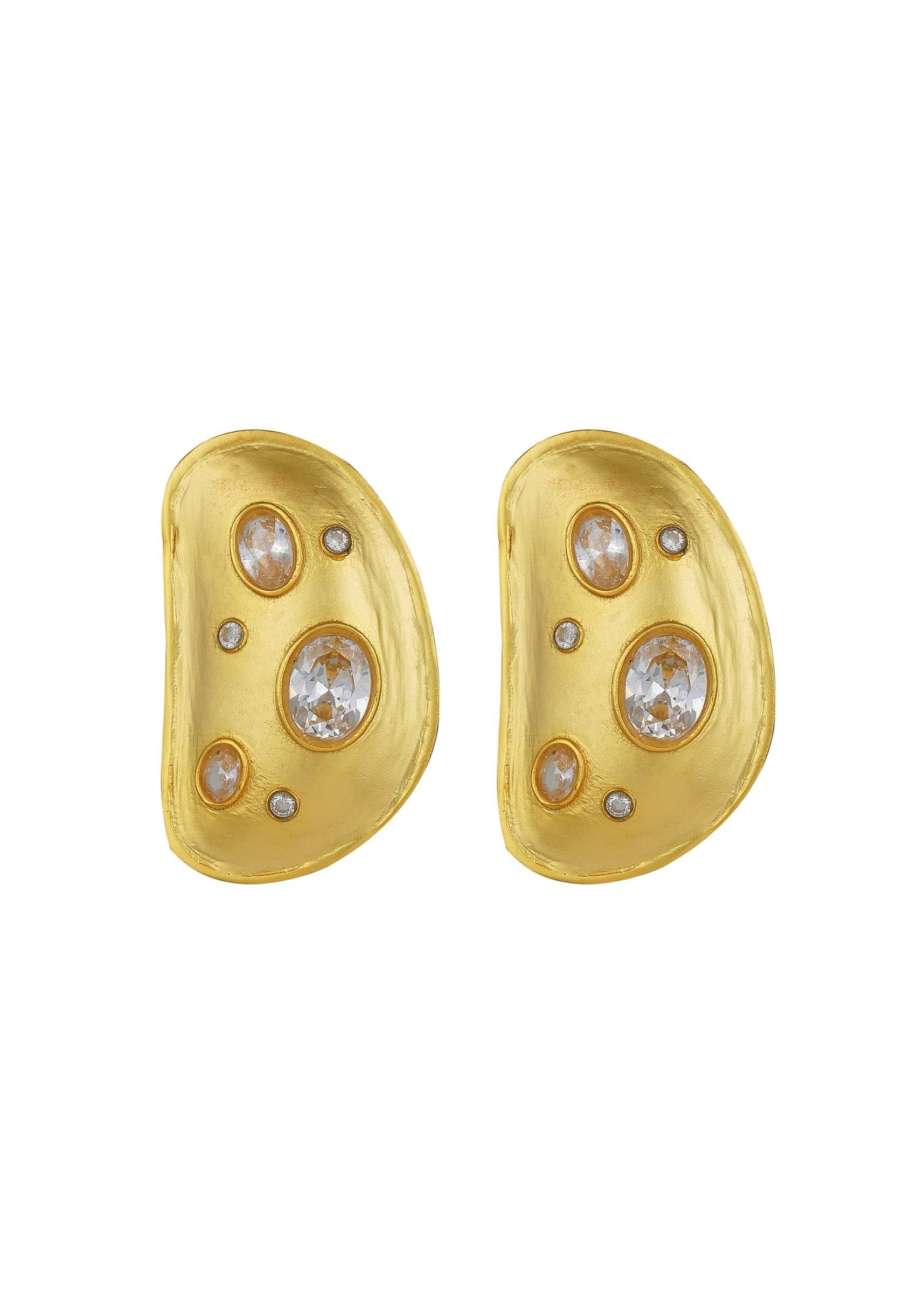22k Gold Plated Sparkle In Gold Stud Earrings