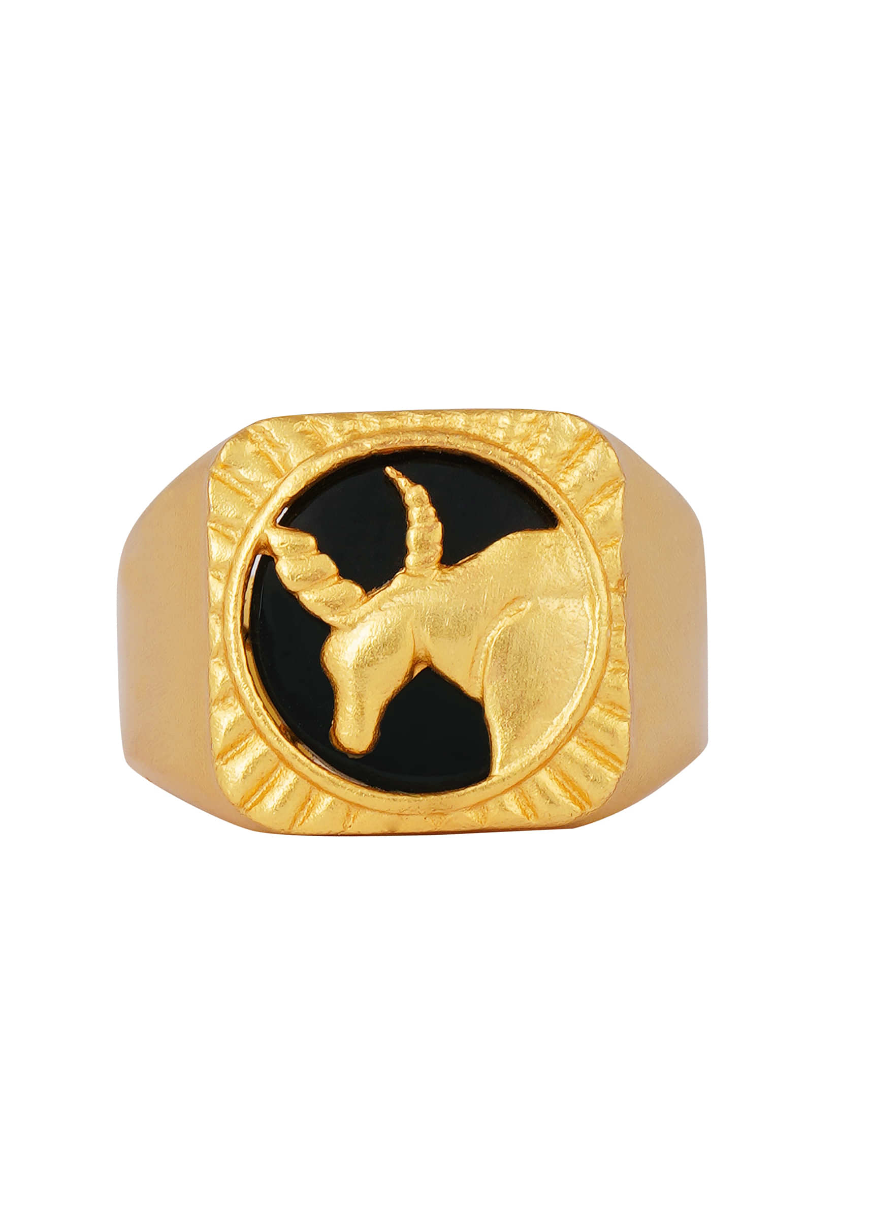 22Kt Gold Plated Spirit Of The Bull - Taurus Ring By Zariin