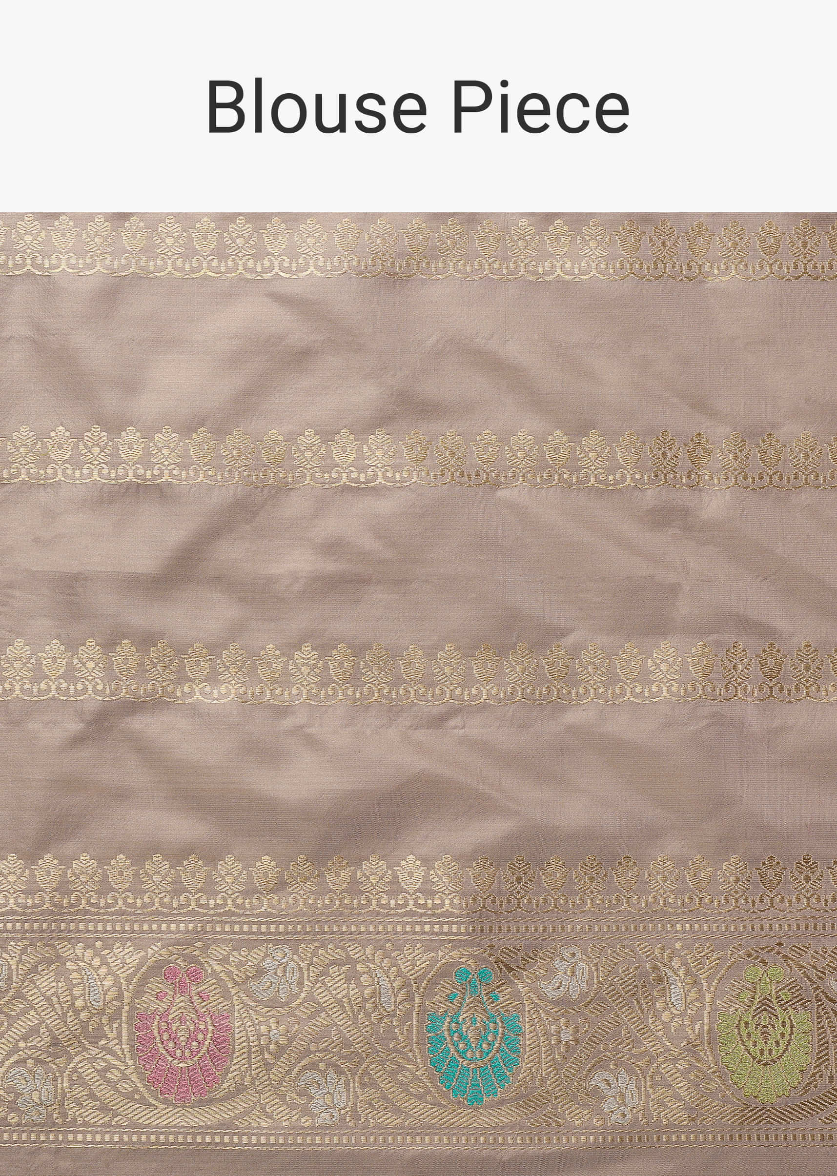 Cloud Grey Handloom Banarasi Saree In Katan Silk With 3 Gram Real Zari Weave