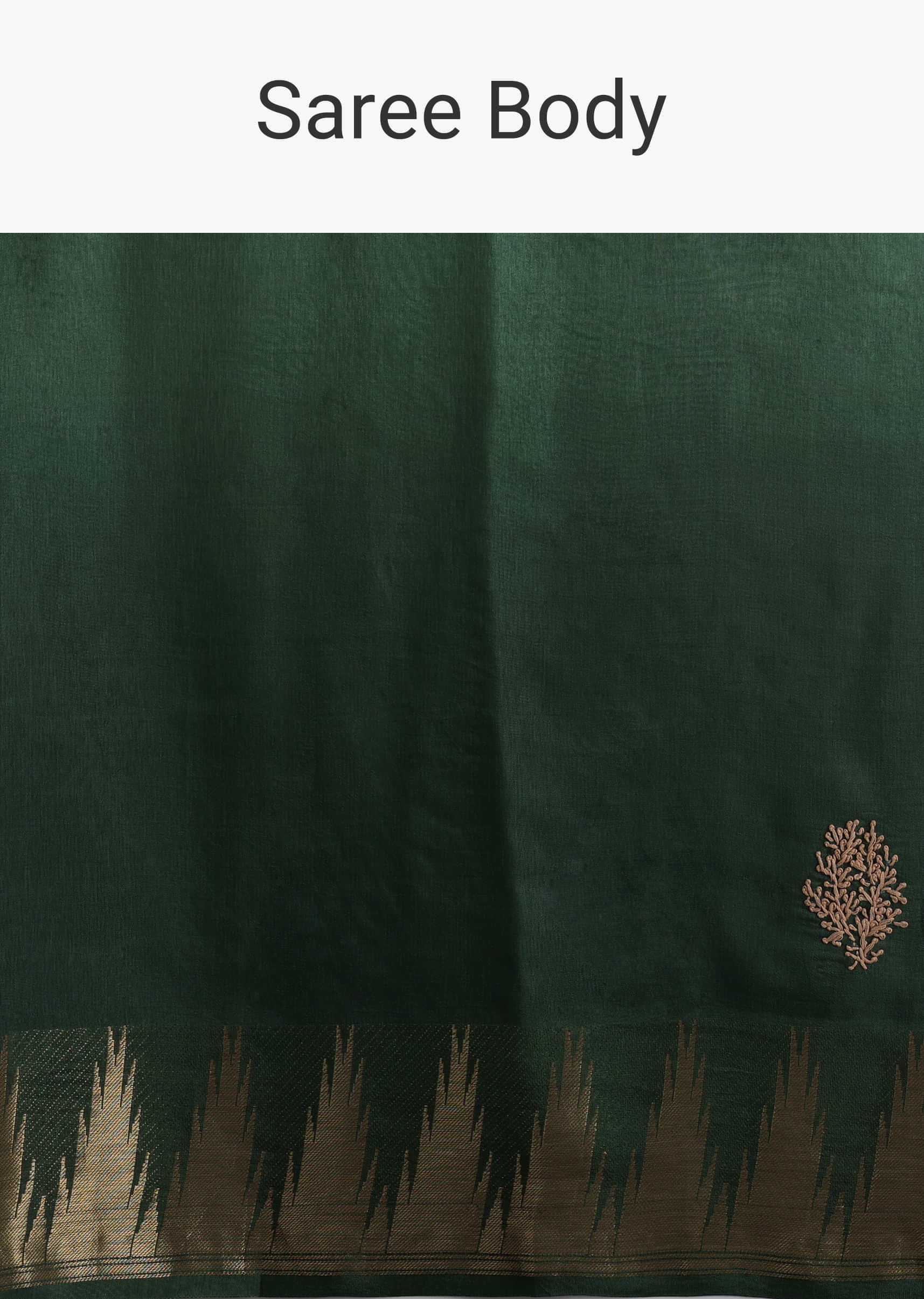 Dual-Tone Green Ombre Saree With Resham 3D Bud And Threadwork Embroidery In Dola Crepe