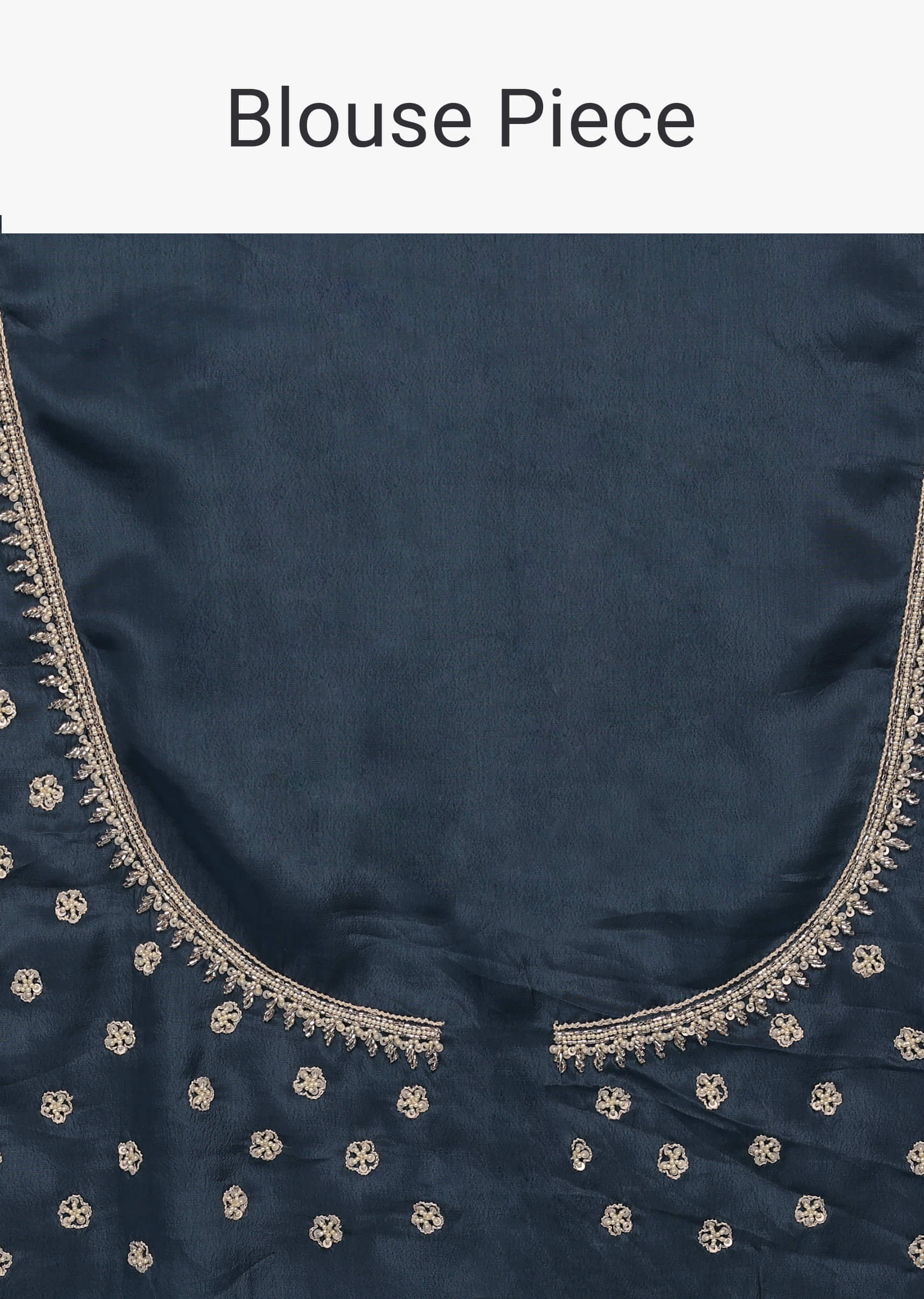 Airforce Blue Saree In Organza With Leheriya Print And Beads Embroidery