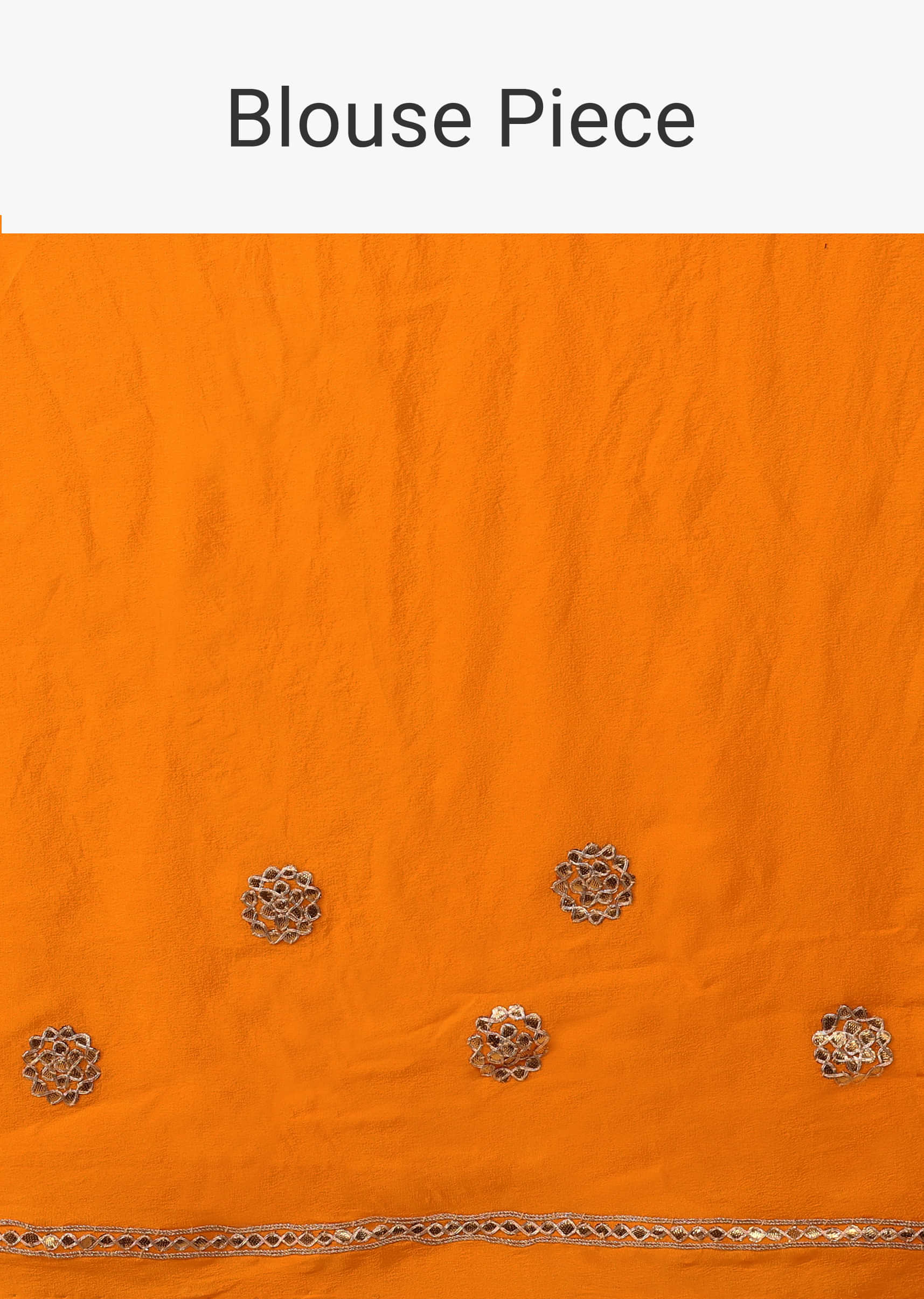 Bright Marigold Orange Georgette Leheriya Saree With Embroidery