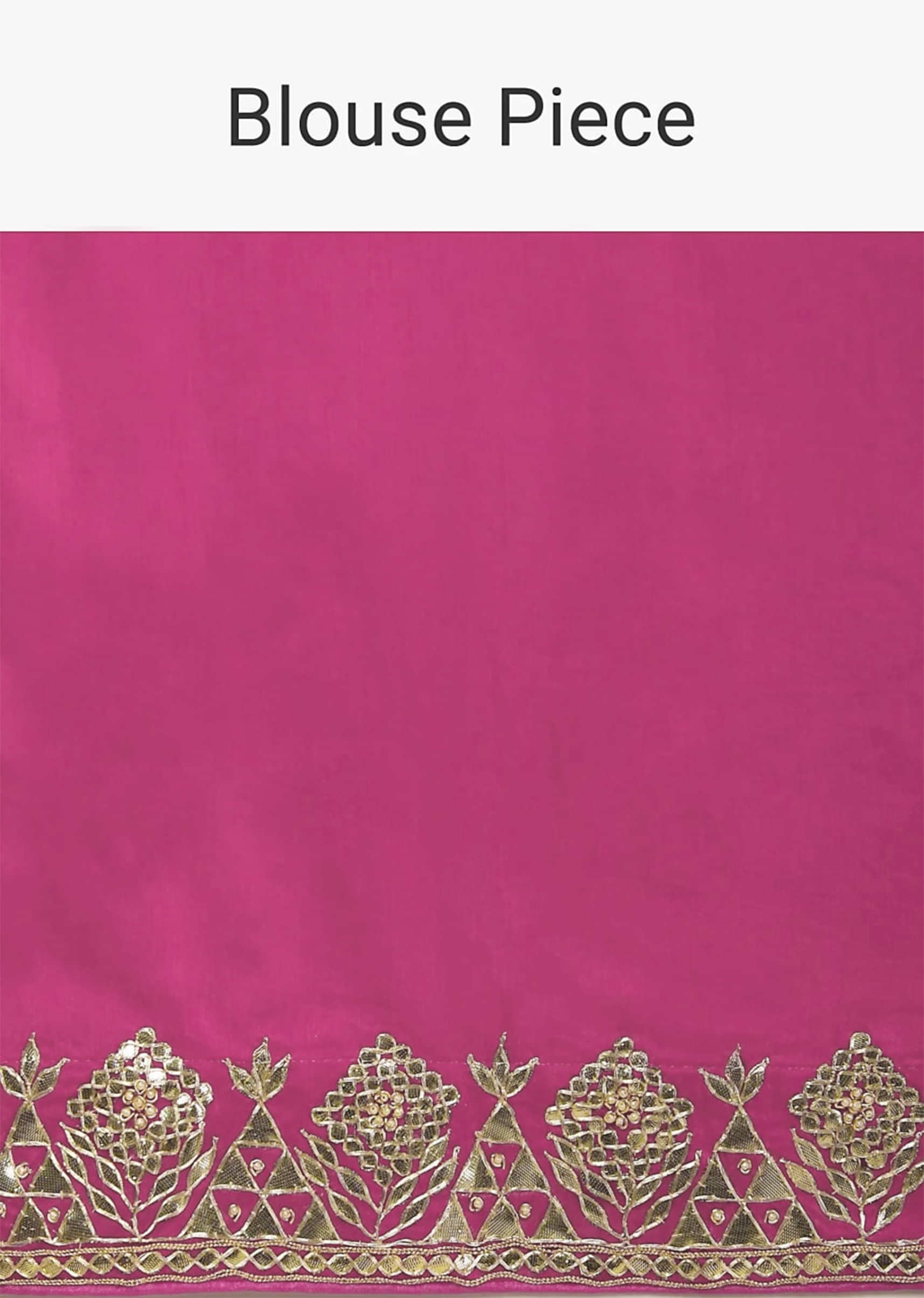 Magenta Dual Toned Saree In Organza With Lehariya Print And Gotta Patti Embroidered Geometric Floral Border