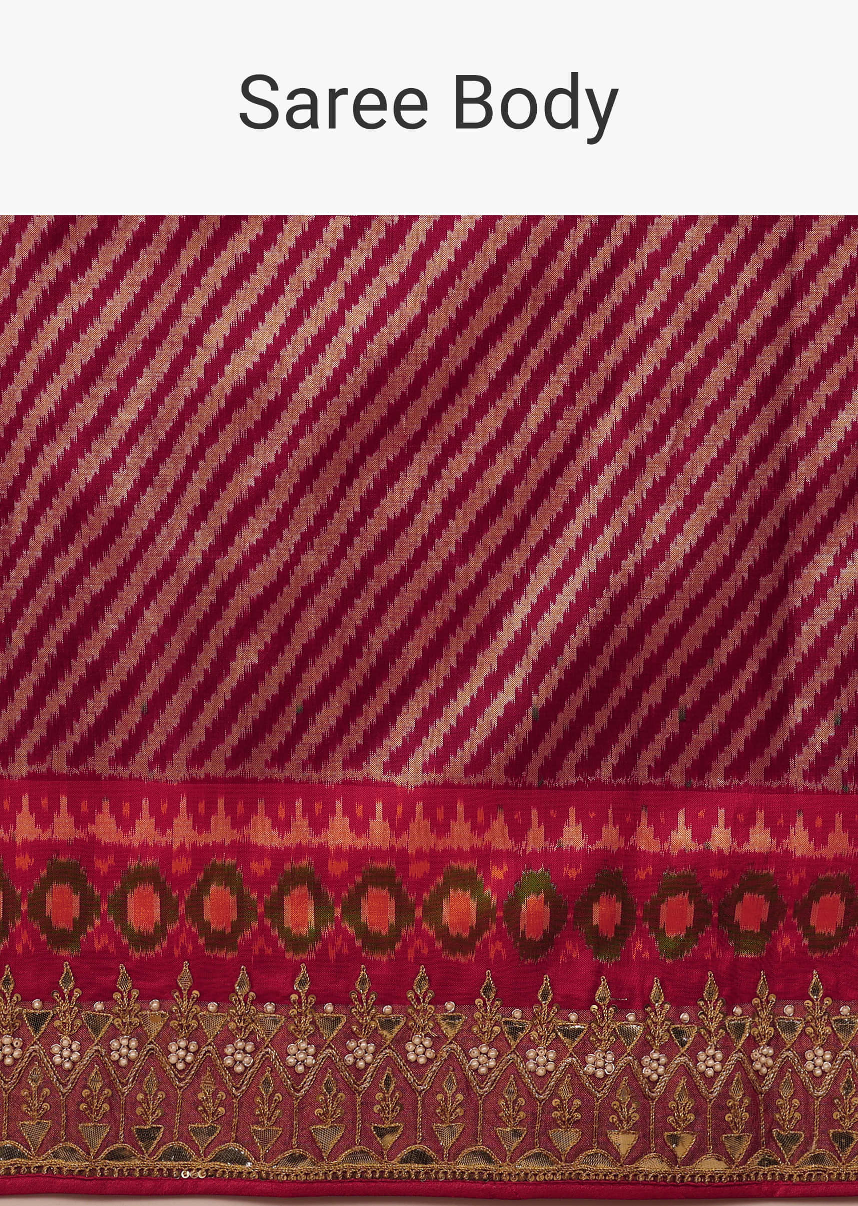 Hot Pink Saree In Pure Silk With Handloom Patola Ikat Weave