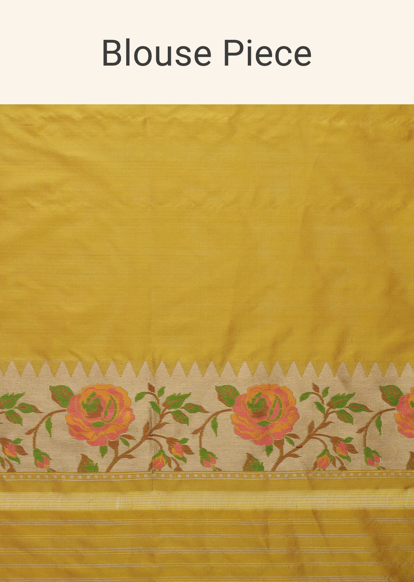 Mustard Yellow Handloom Banarasi Saree In Katan Silk With Kadhva Meenakari Border