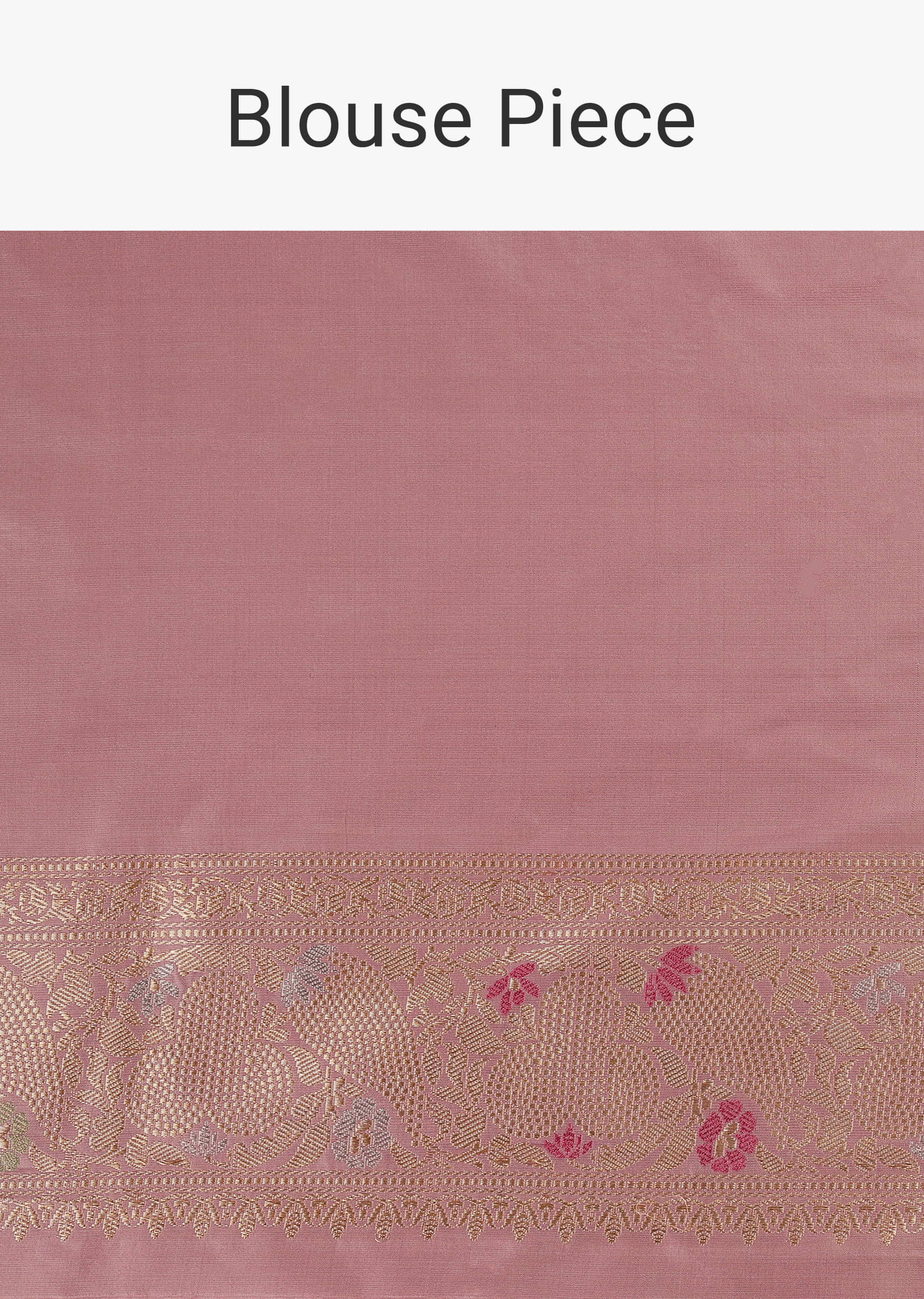 Onion Pink Handloom Banarasi Saree With Meenakari Weave In Uppada Silk