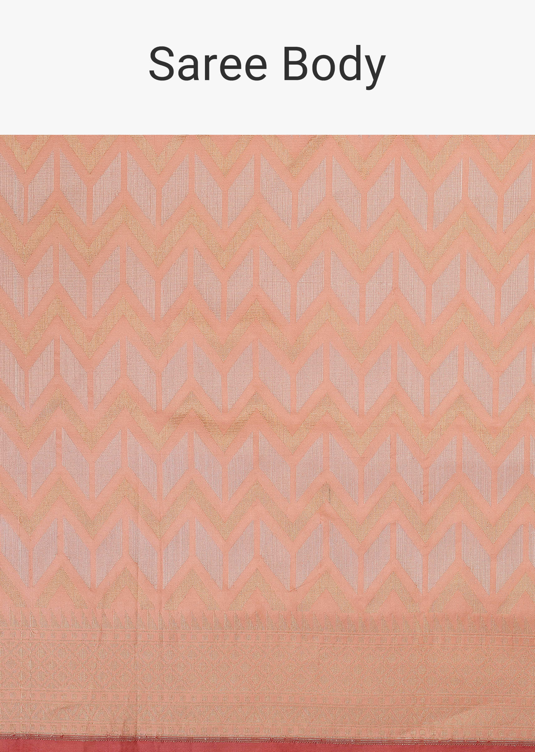 Peach Pink Handloom Banarasi Saree In Soft Silk