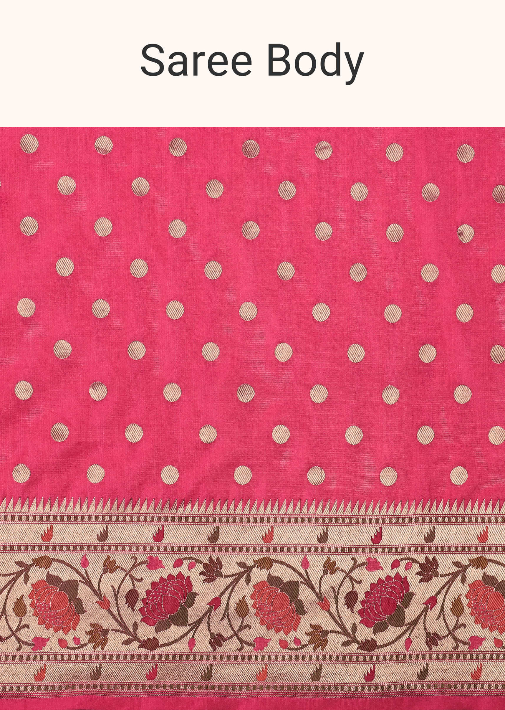 Pink Handloom Banarasi Paithani Saree In Katan Silk