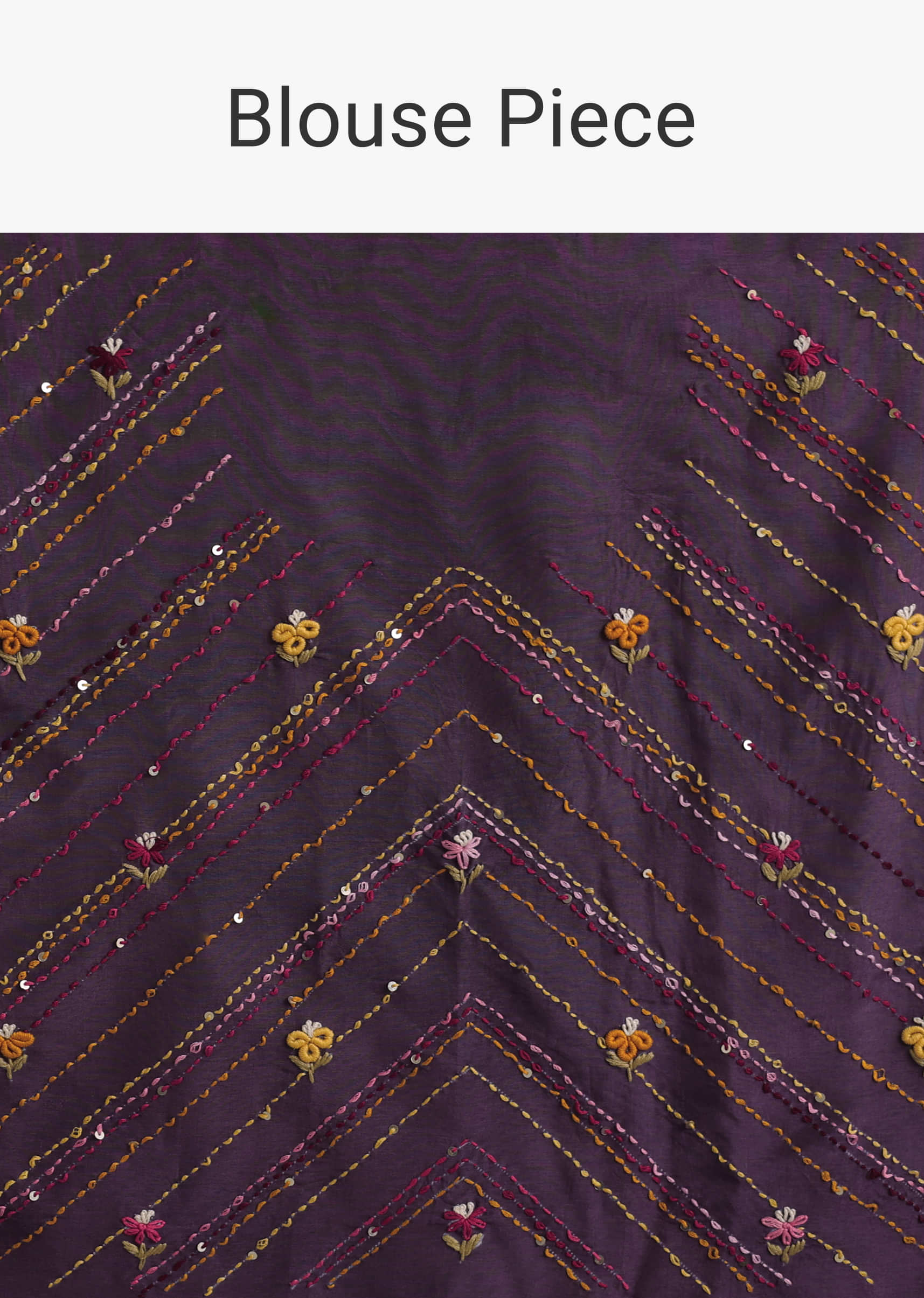 Purple Resham 3D Bud Embroidered Ombre Saree With Brocade And Thread Work In Dola Crepe