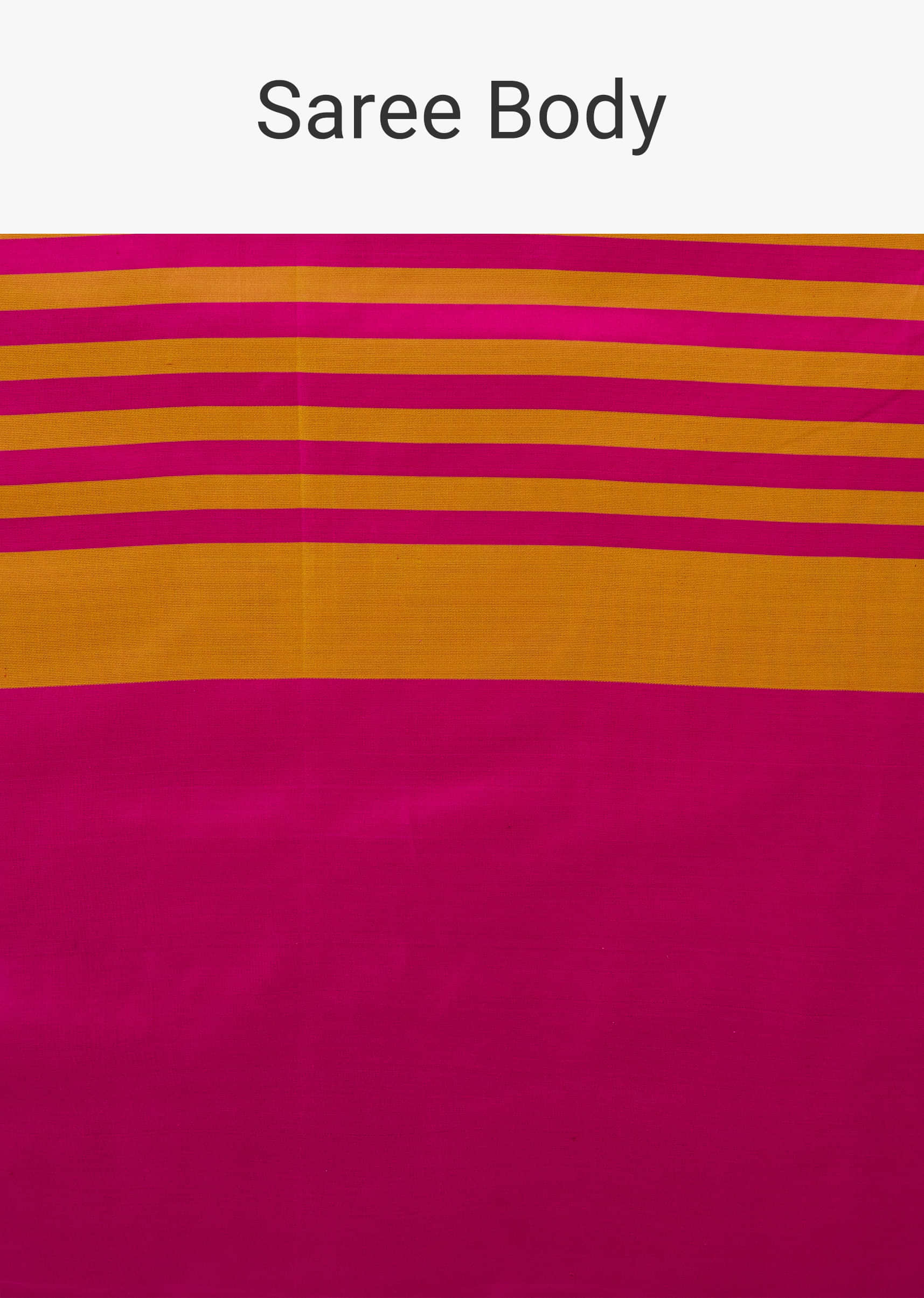 Hot Pink Satin Printed Saree With Dual Tone Stripes