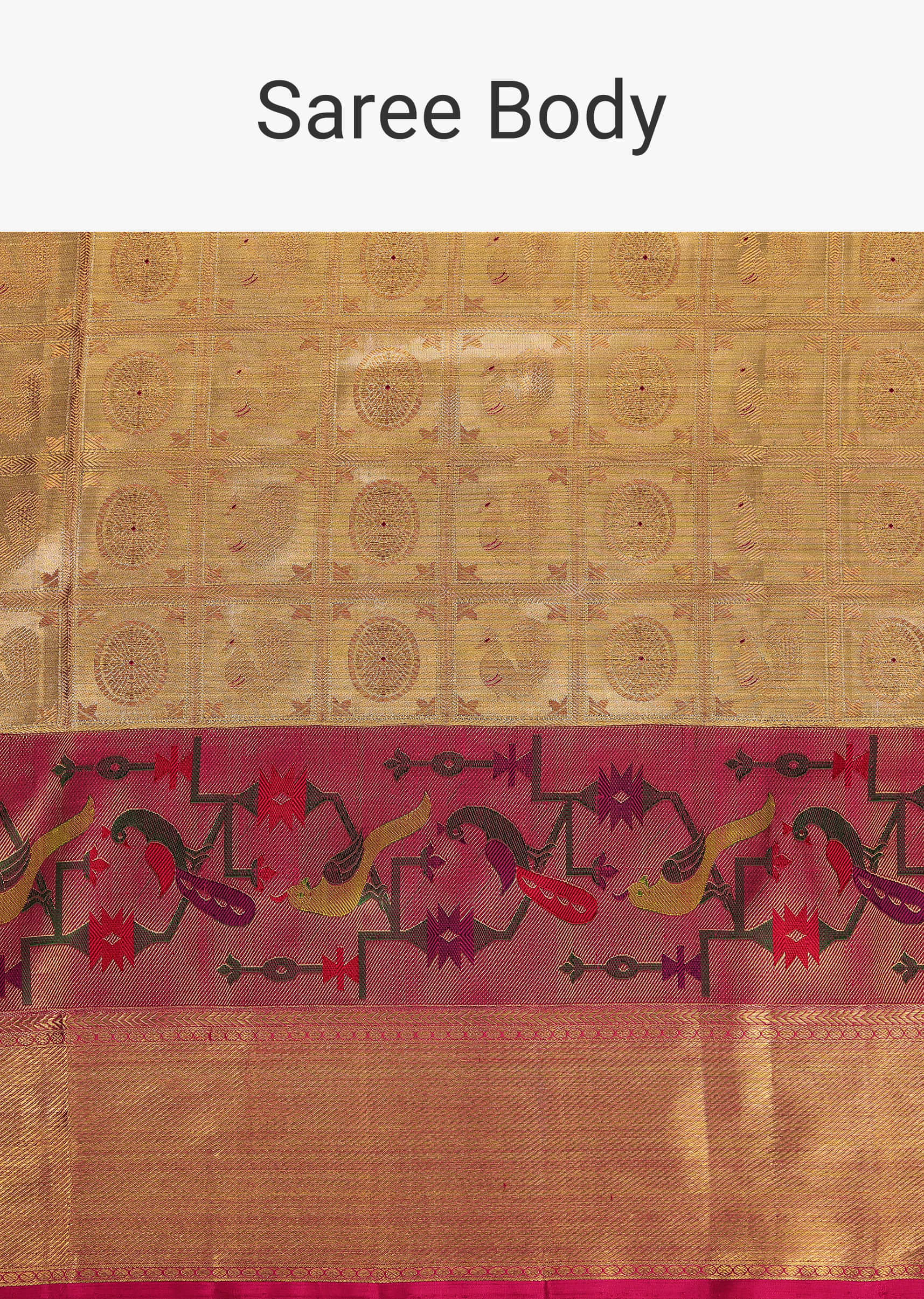 Azalea Pink Tissue Saree With Luminous Gold Tone In Real Gold 14gm Zari