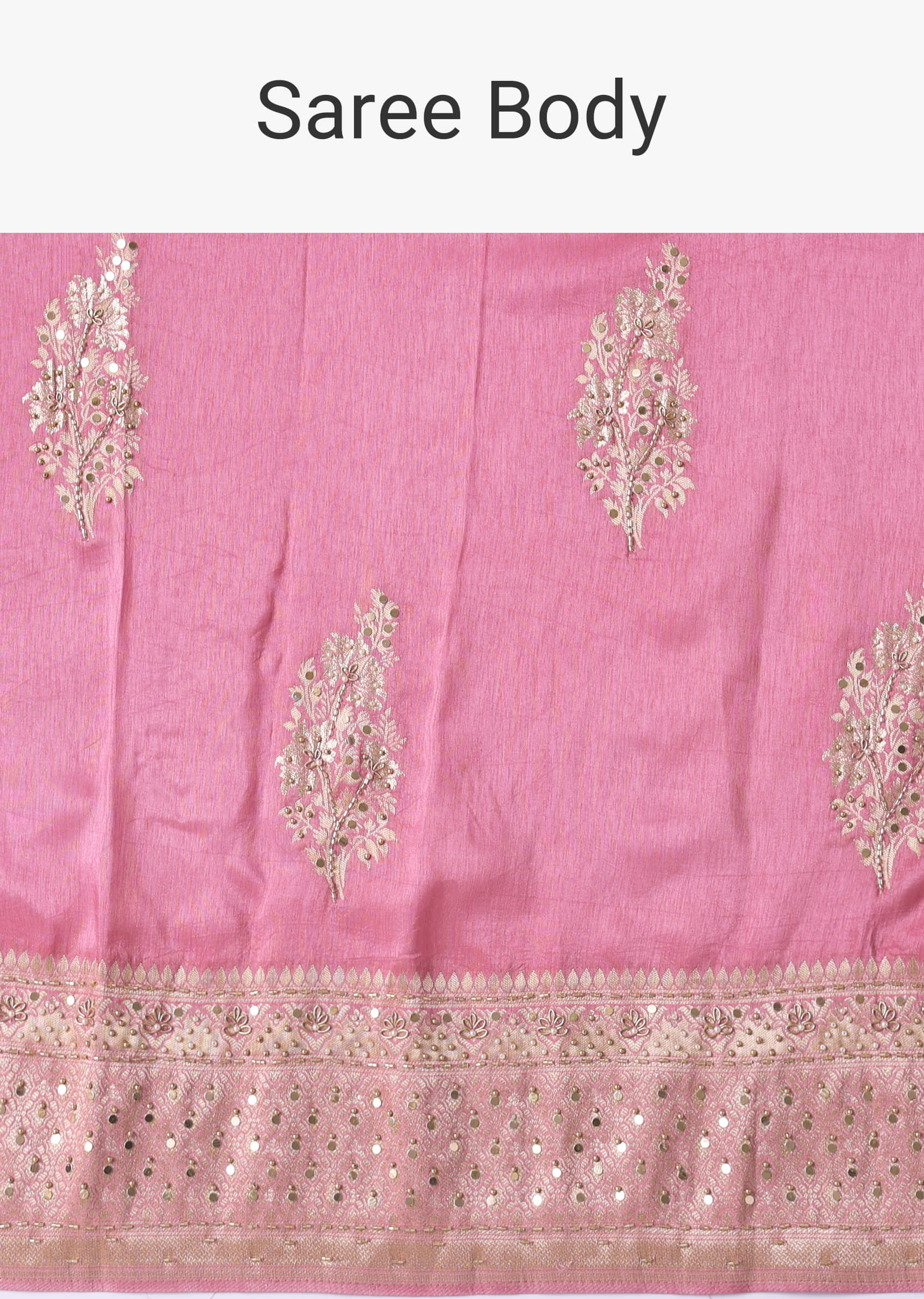 Rapture Rose Pink Embroidered Saree In Dola Silk