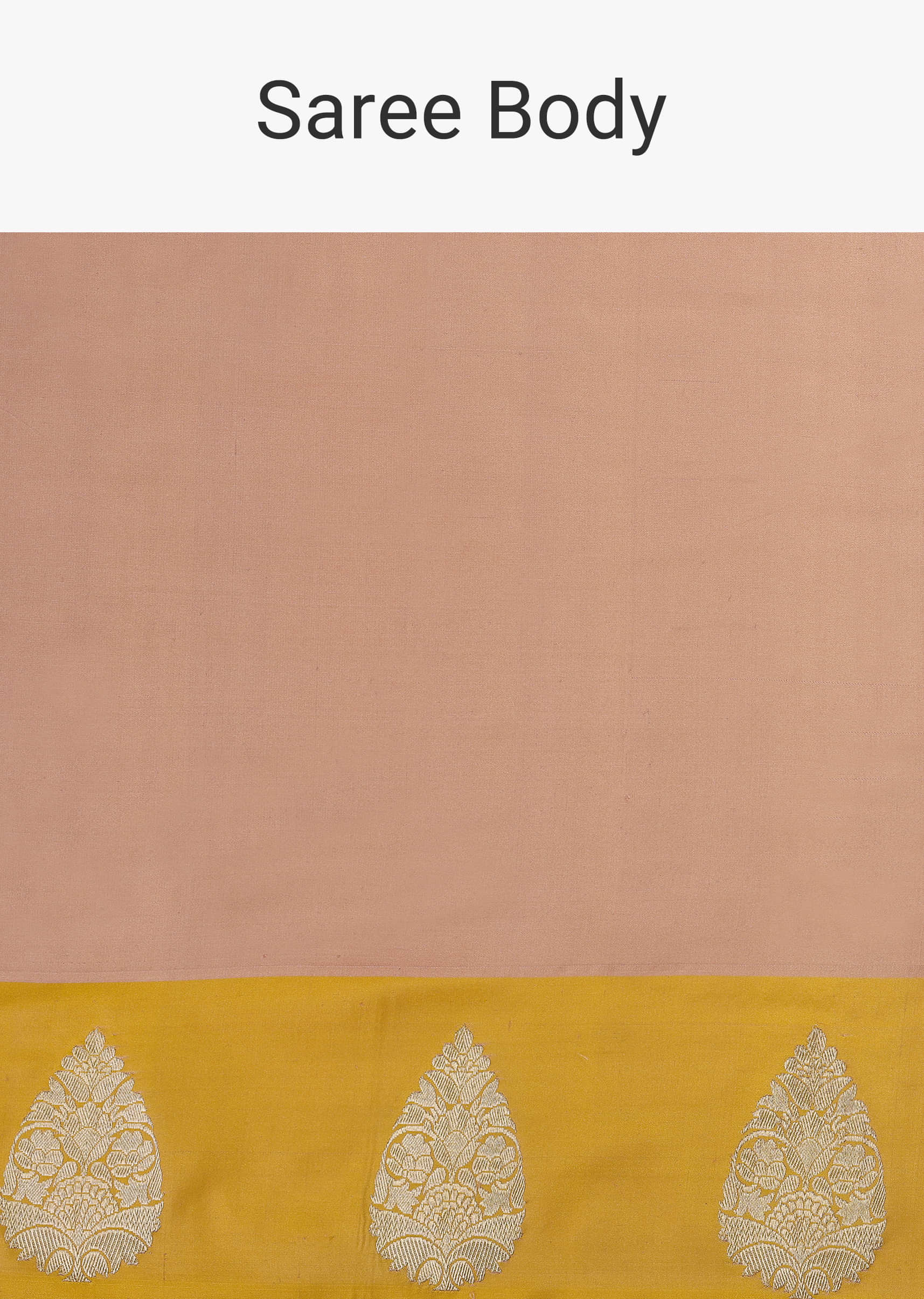 Rose Gold Pink Handloom Banarasi Saree In Soft Silk