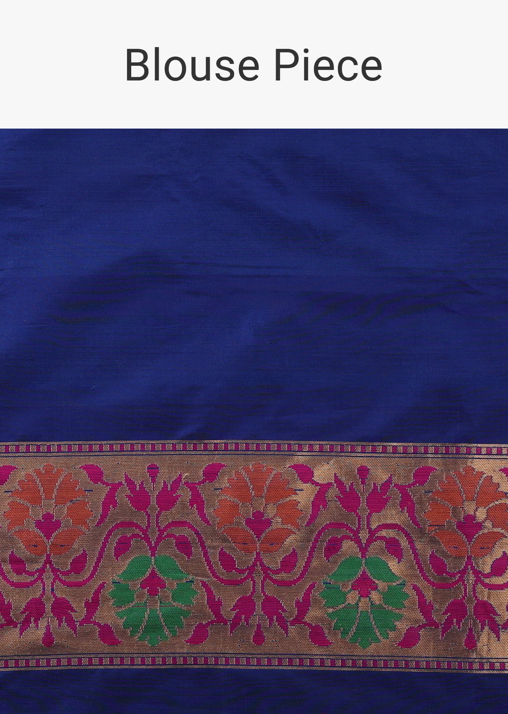 Cobalt Blue Banarasi Patola Saree In Katan Silk With Ikat Weave And Unstitched Blouse