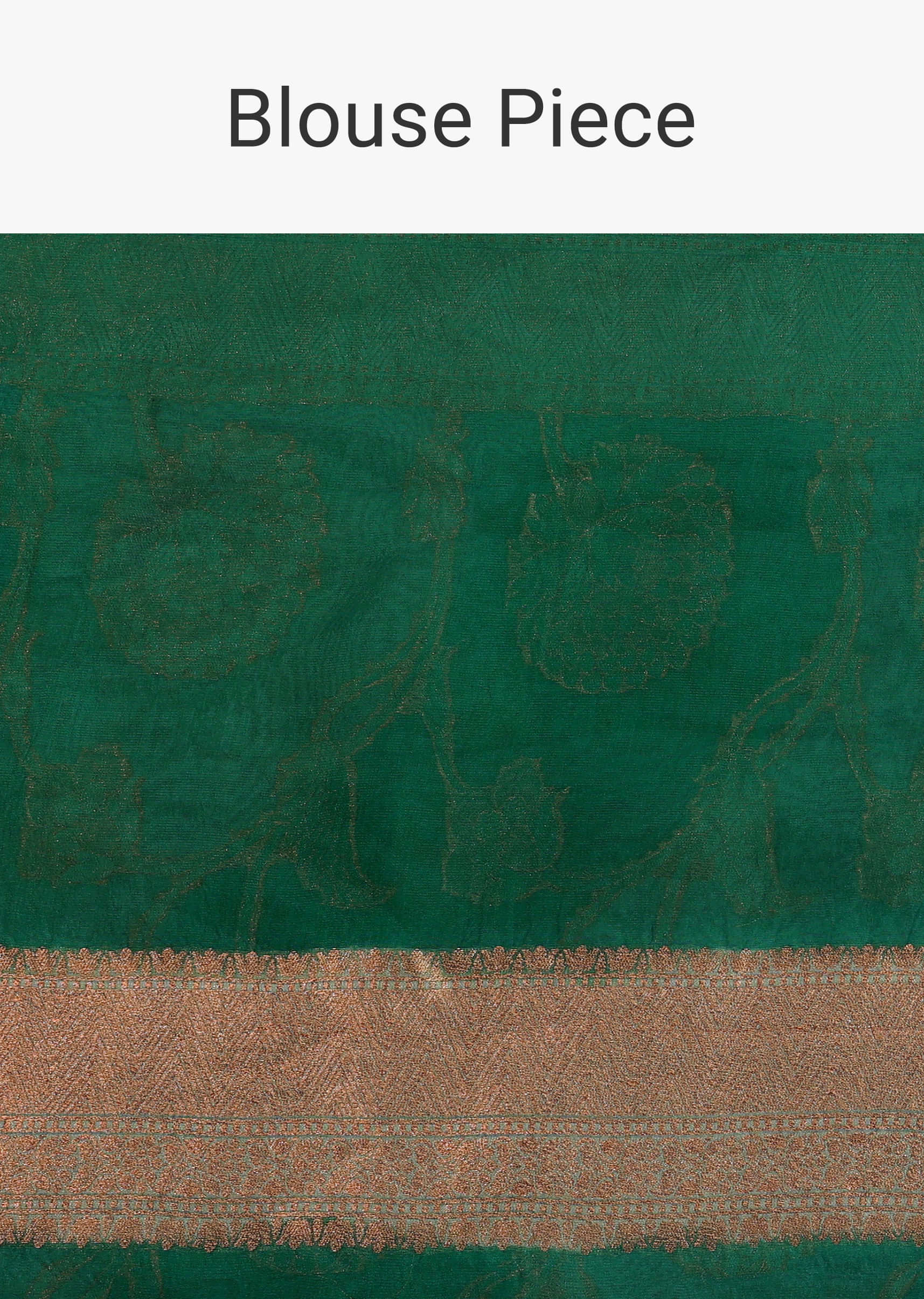 Viridian Green Georgette Zari Rangkart Weave Saree In Georgette With Unstitched Blouse