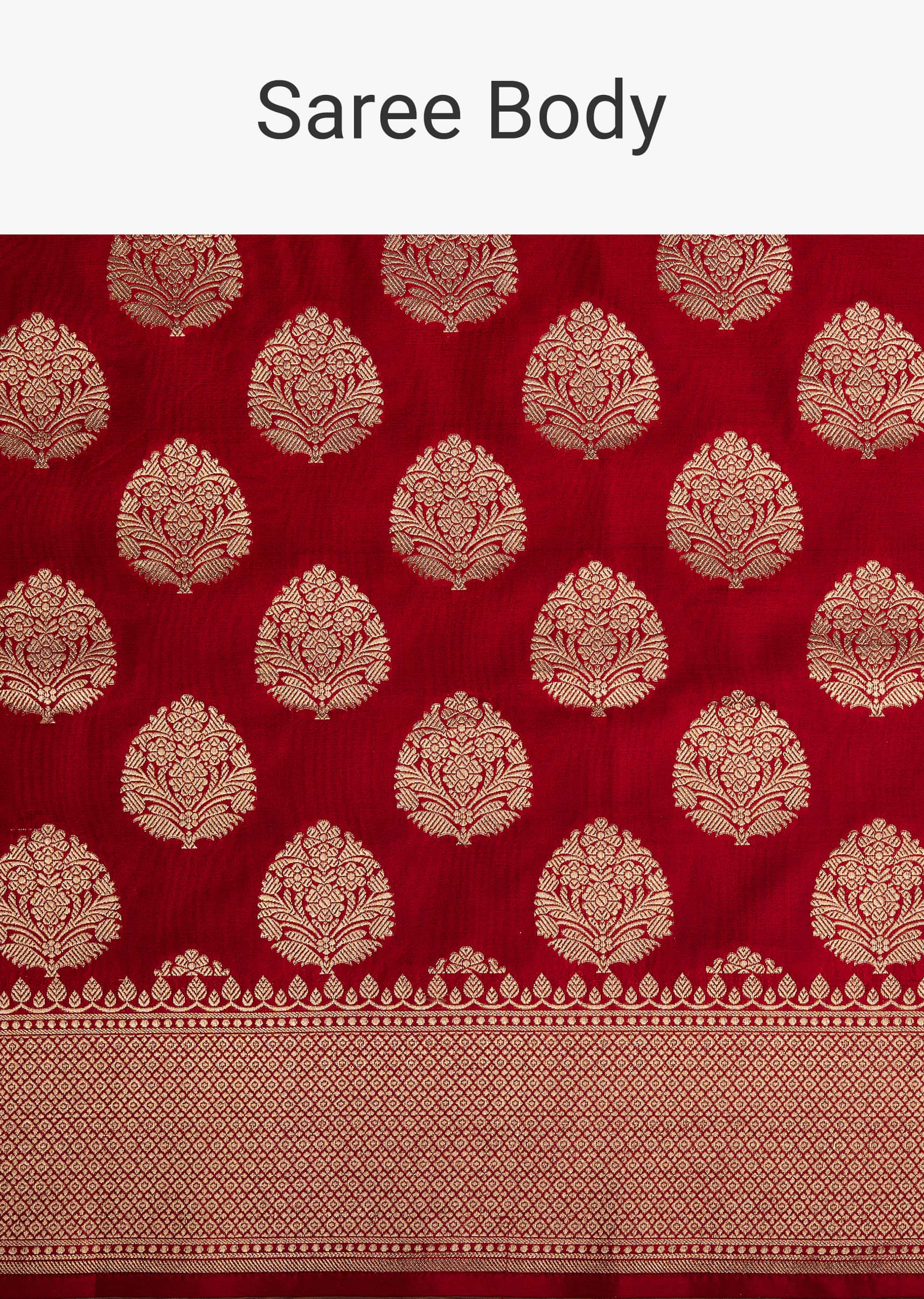Apple Red Upada Silk Saree With Butta Weave