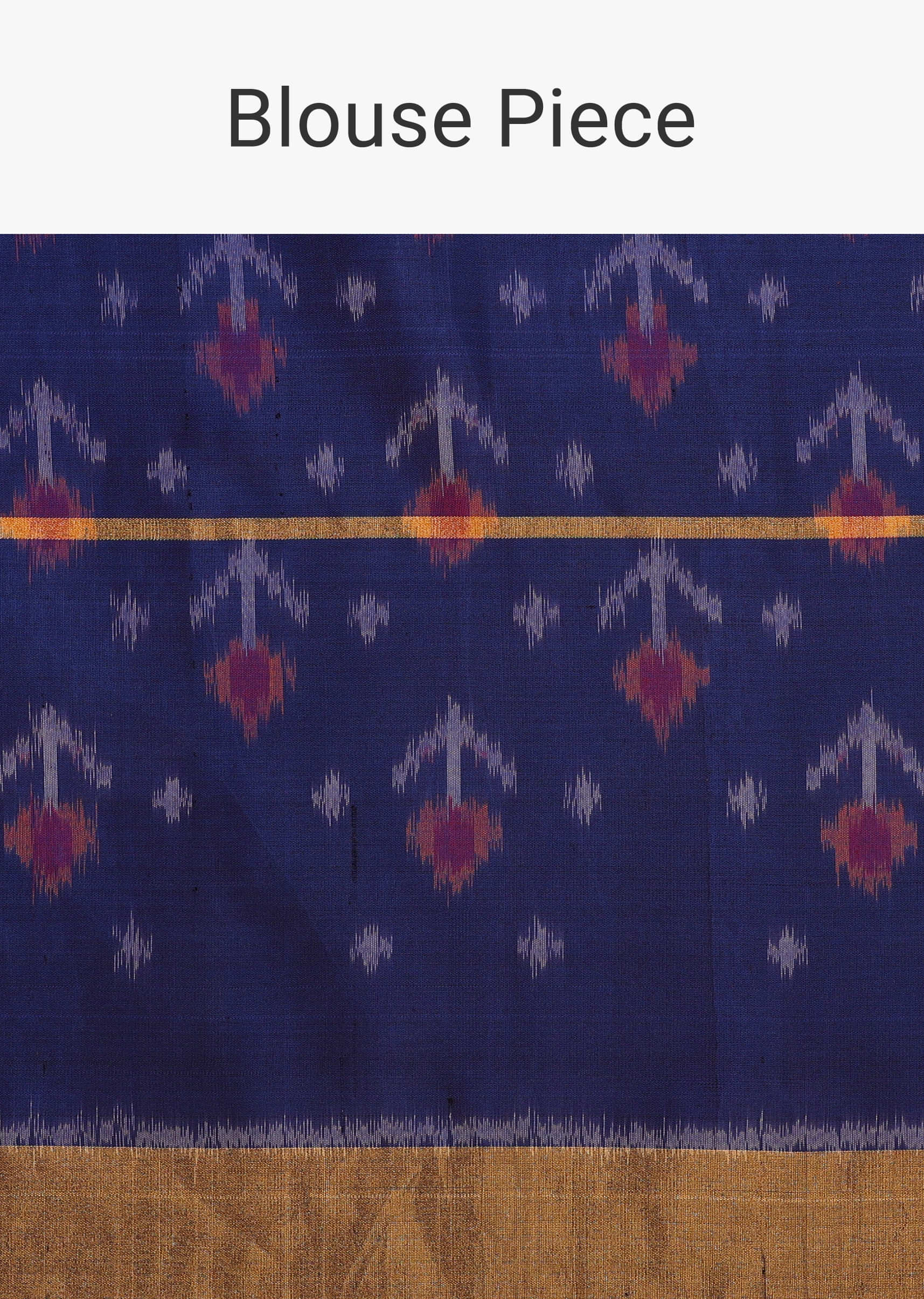 Royal Blue Saree In Album South Silk With Ikat Patola Pallu And Unstitched Blouse