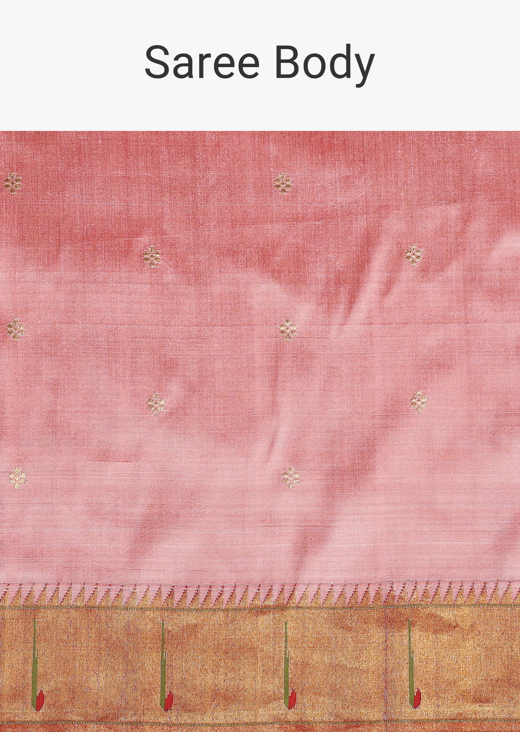 Lotus Pink Handloom Pure Silk Woven Maharashtrian Paithani Saree With Unstitched Blouse