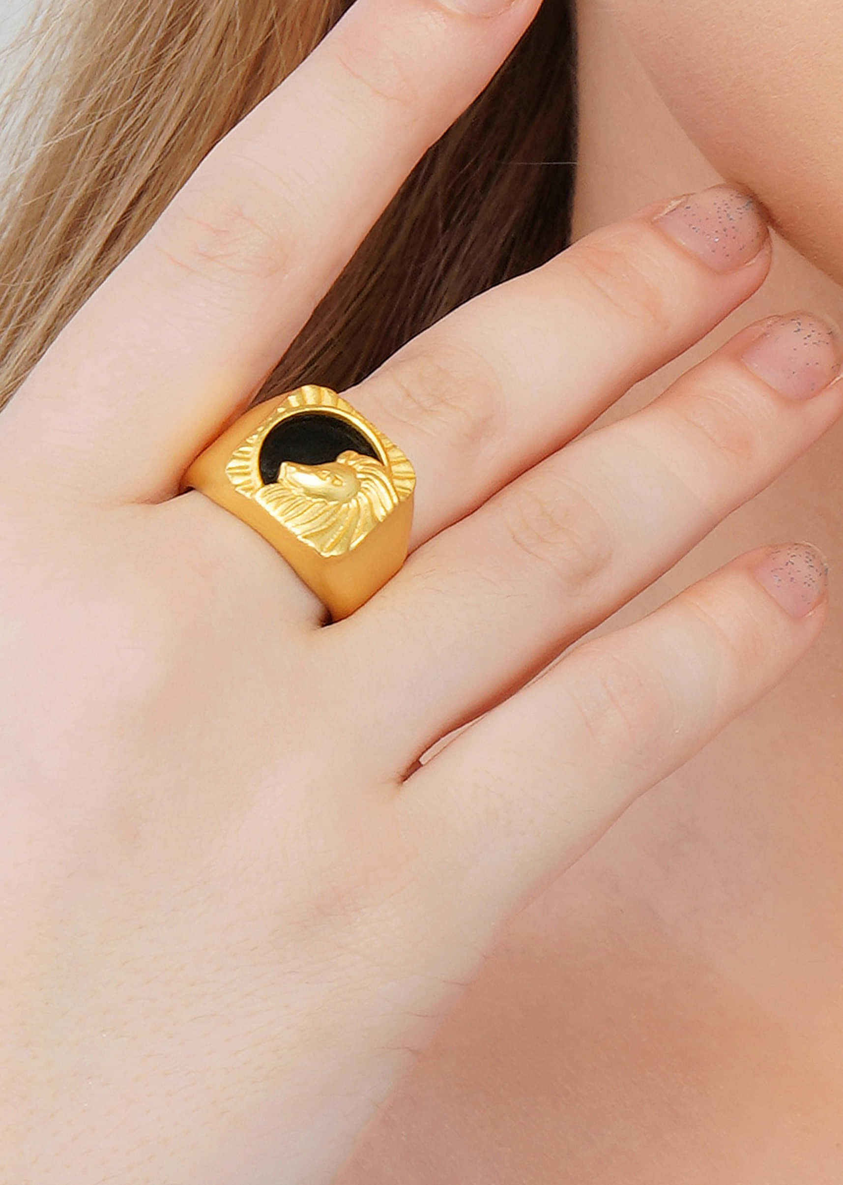 22Kt Gold Plated Spirit Of The Lion - Leo Ring By Zariin