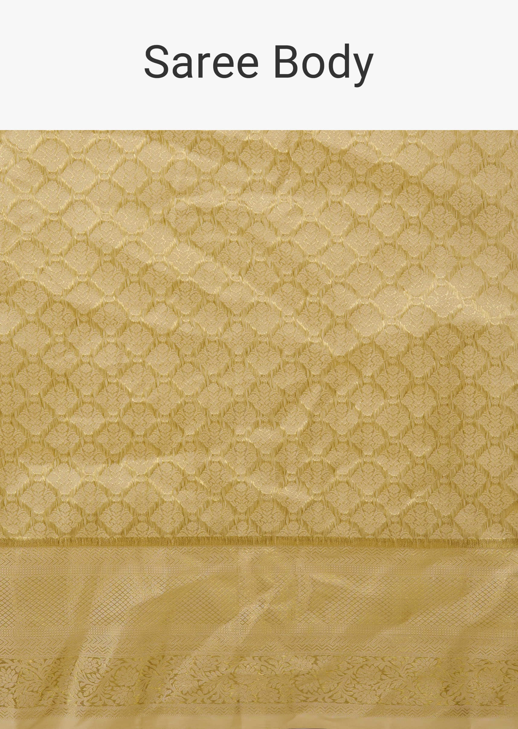 Cream White Kanjivaram Silk Saree In Intricate Weave
