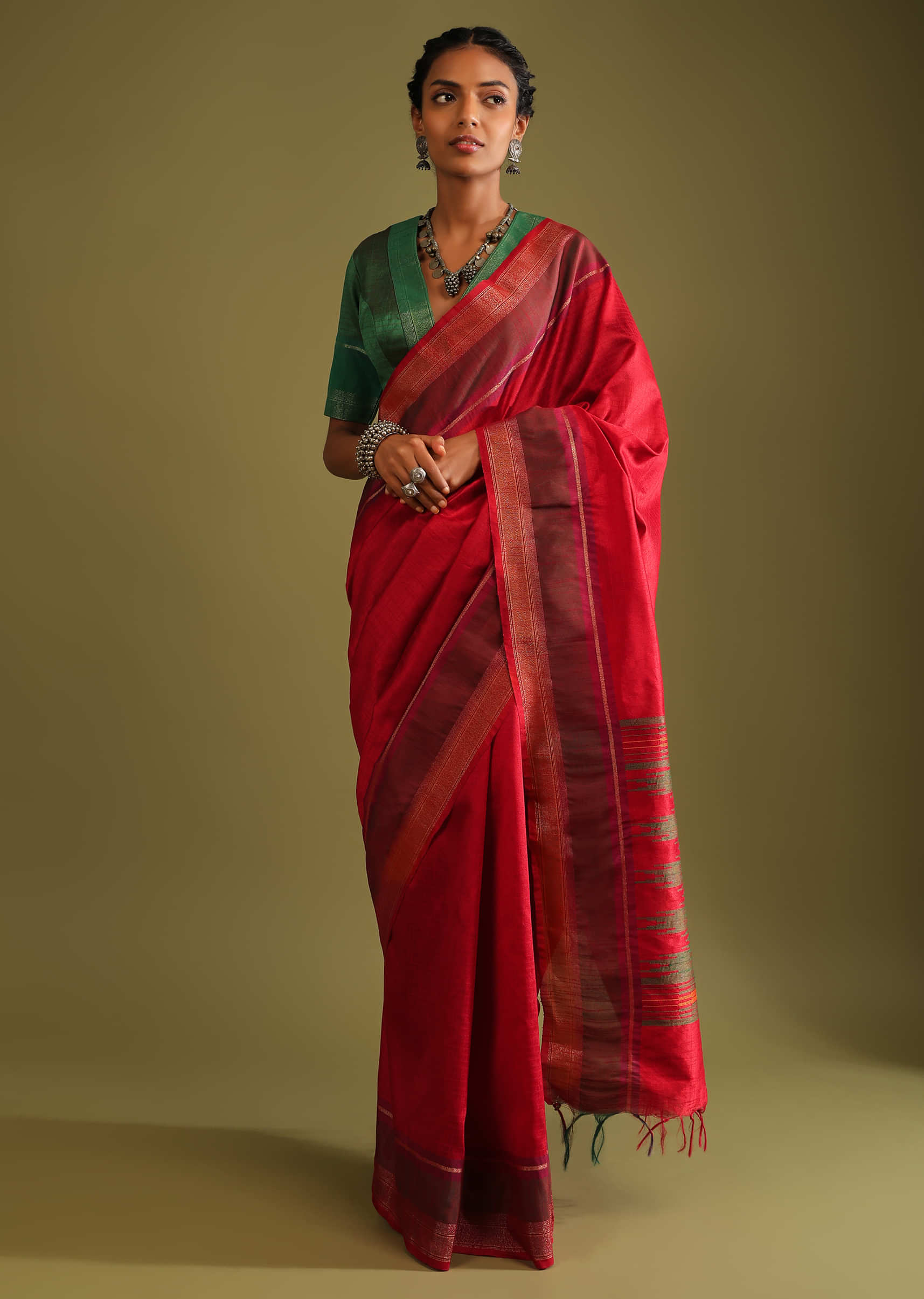 Banarasi Silk Saree Multi Color With Embroidery Work - Bridal Banarasi Saree  - Saree