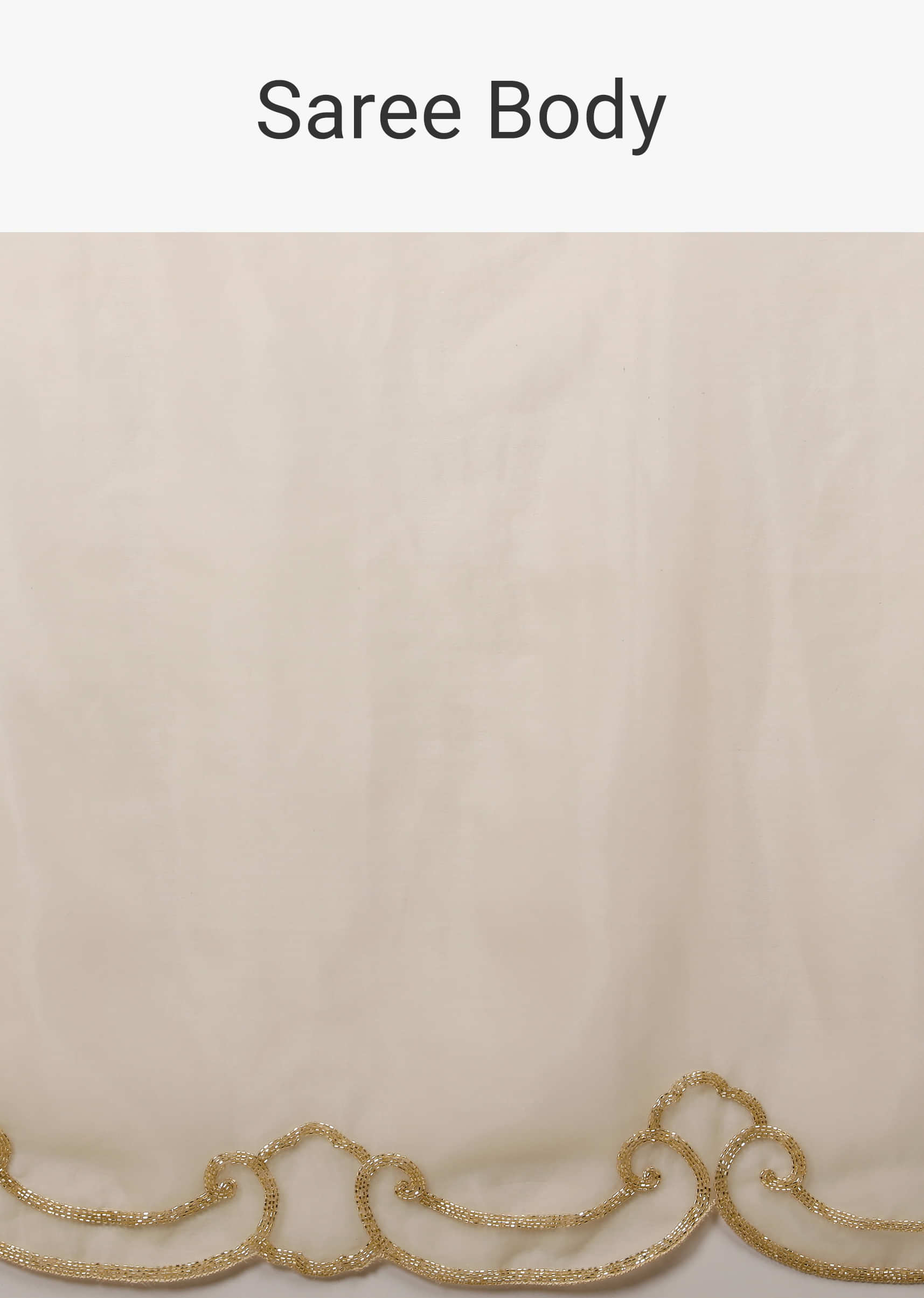 Autumn Blonde Saree In Organza With Cut Dana Embroidered Scallop Cut Border In Delicate Modern Motifs  
