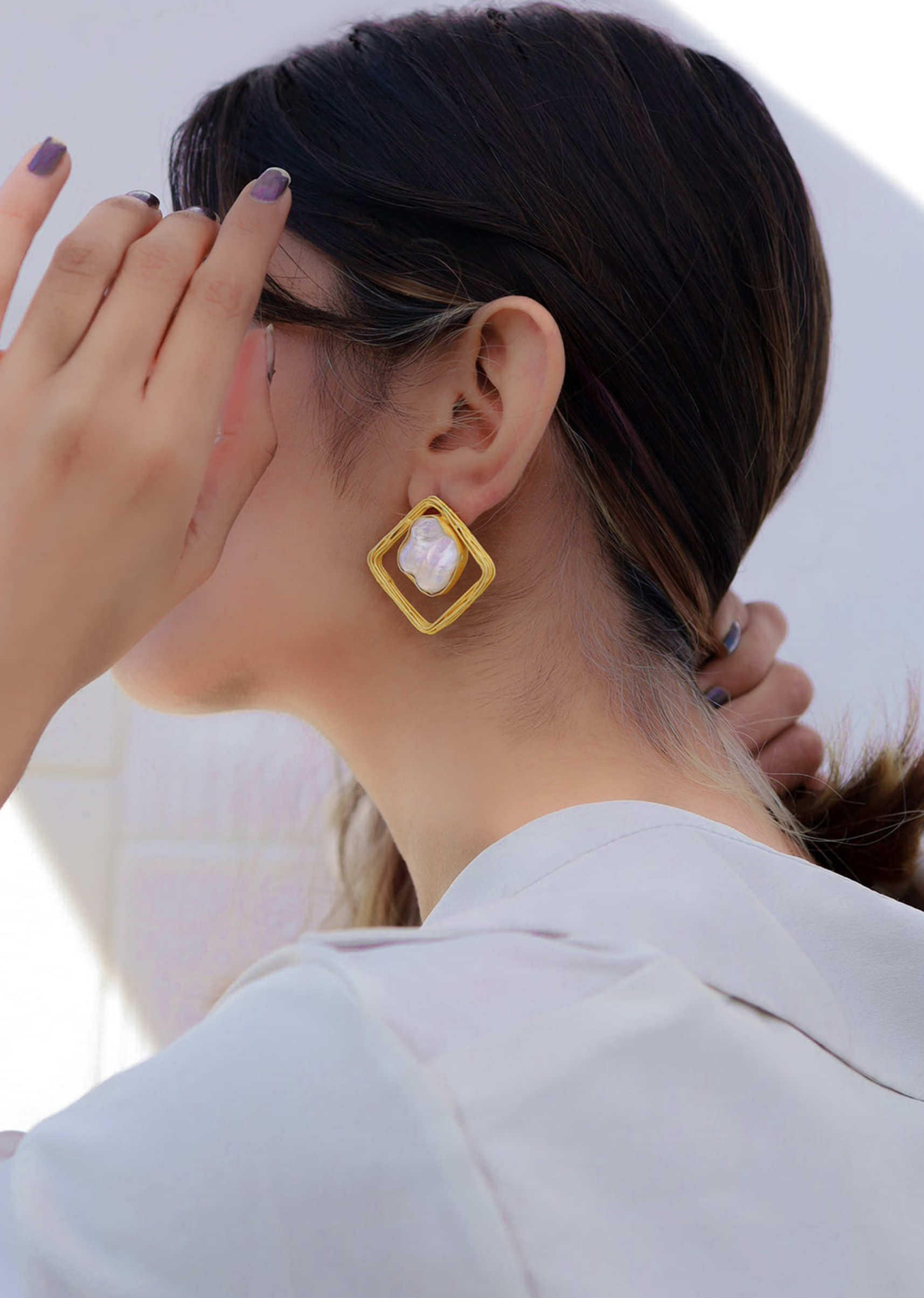 18k Gold Navratan Earrings 9 Precious Stone Stud Earrings - Etsy Singapore