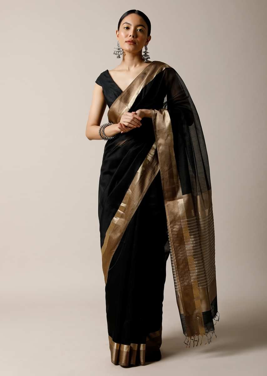 Party Wear Beautiful Beige Saree w/ Pink Stone & Pearl Border (Only Saree)  #27263 | Buy Online @ DesiClik.com, USA