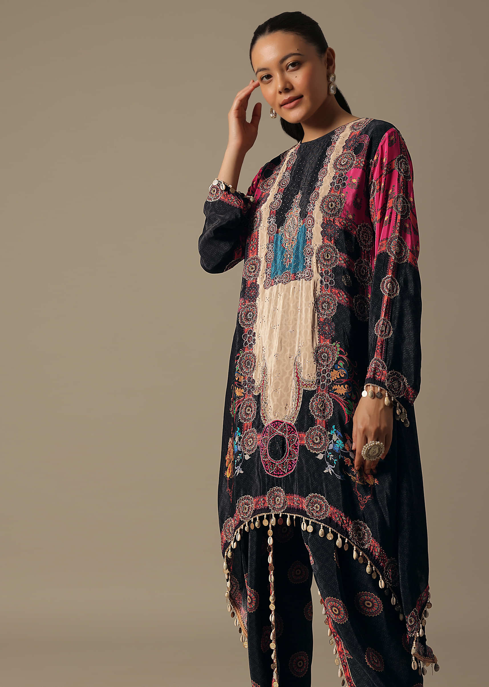 Black Floral Long Dhoti Gown at Rs 6500, Mahaveer Marg