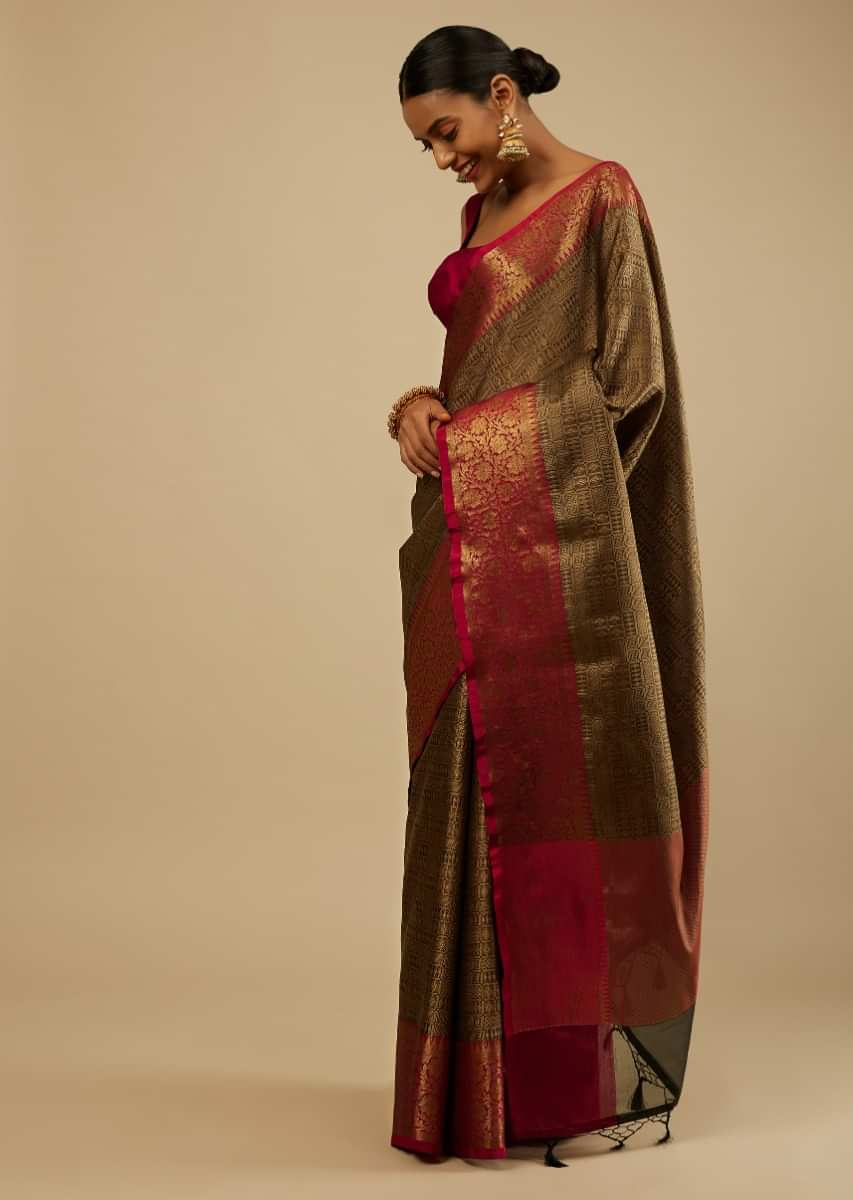 Buy Suta Maroon Plain Saree Without Blouse for Women Online @ Tata CLiQ