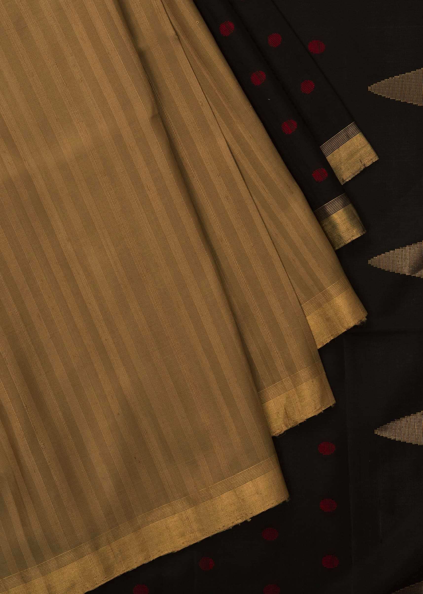 Black Saree In Silk Beautified In Weaved Embroidery Online - Kalki Fashion