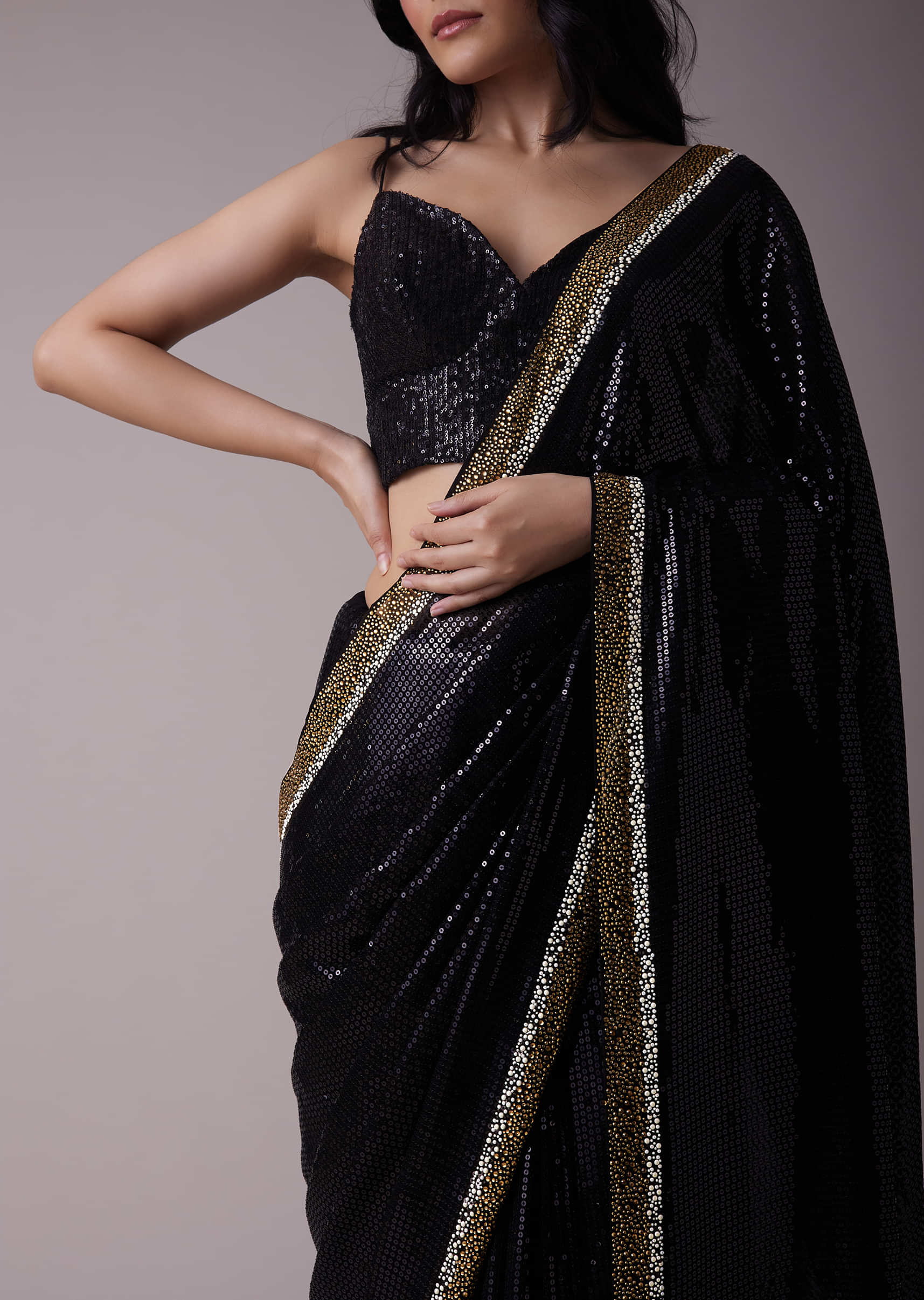 Black Color Georgette With Sequence Embroidery Work Designer Saree  Beautiful and Stunning Look Saree Sabyasachi Style Party Wear Saree LMG -  Etsy Israel