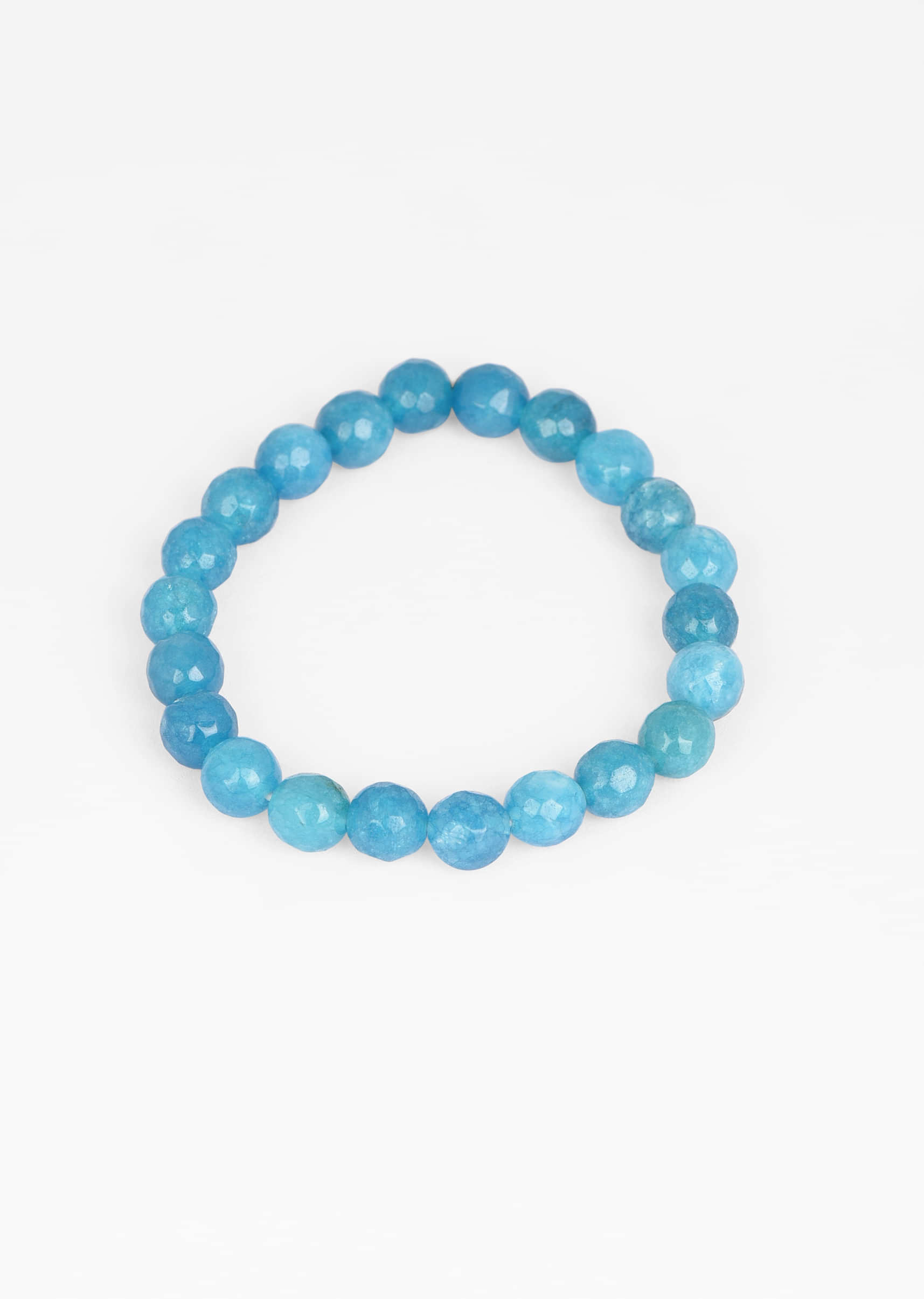 Blue Semi Precious Stone Beads Threaded Bracelet 