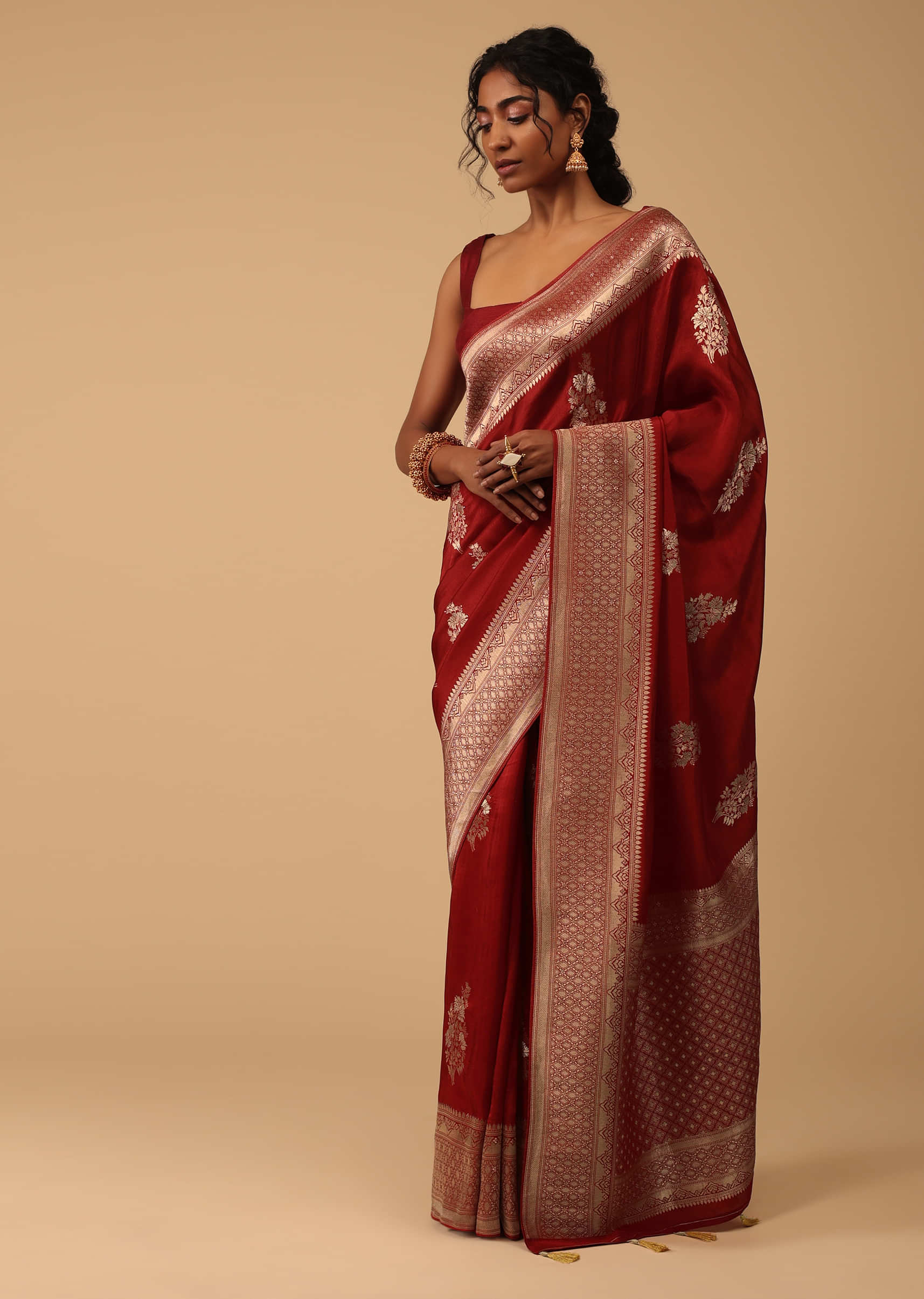 Free Shipping Maroon Saree Contour - Available In 2 Sizes Buy Now –  www.