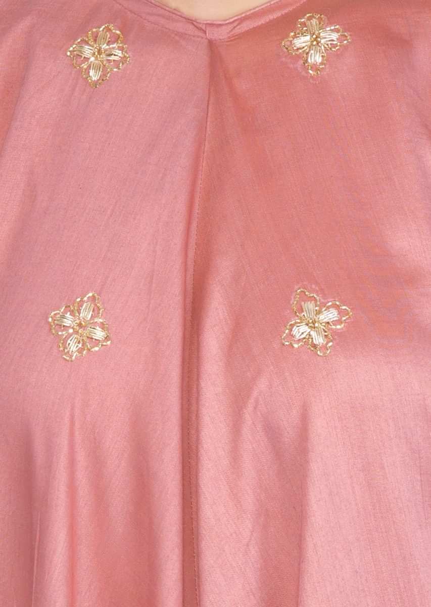Burnt peach fancy tunic dress with handercheif cut hemline only on kalki