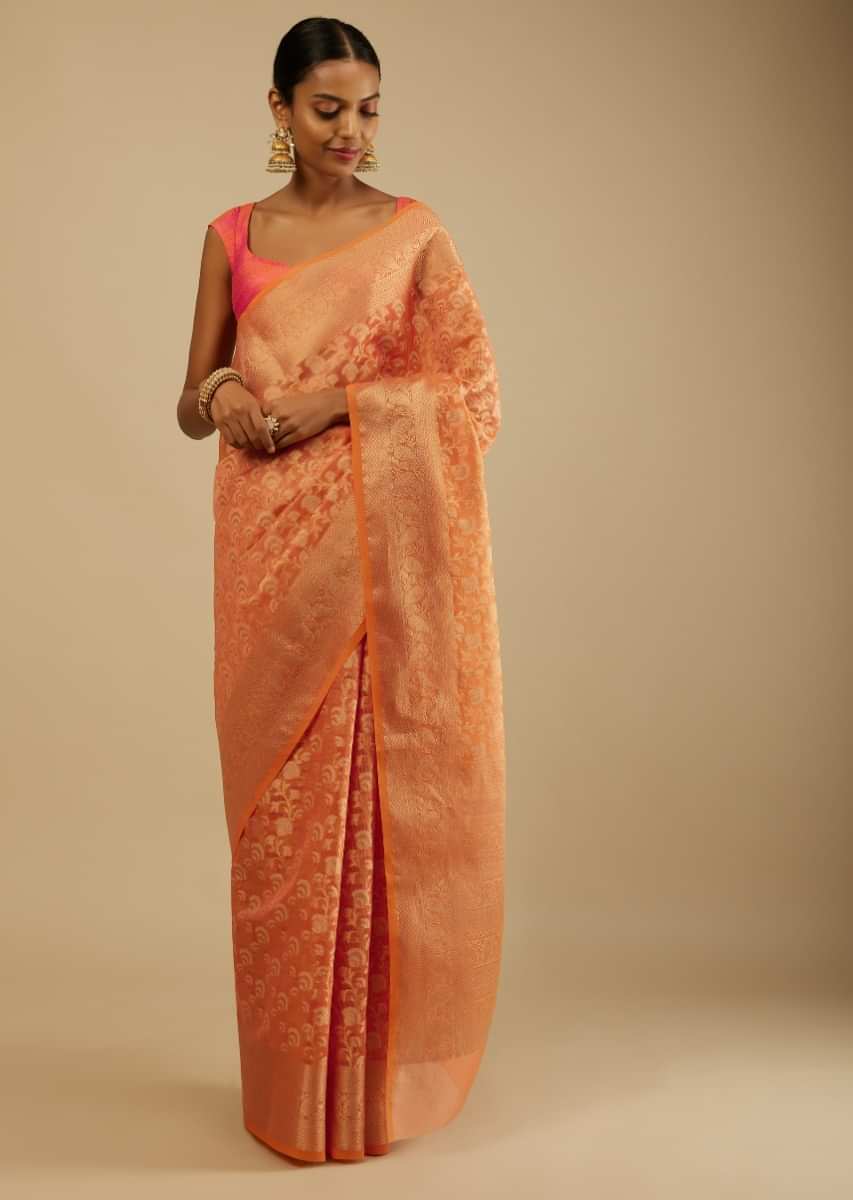 Top 74+ organza silk saree online latest