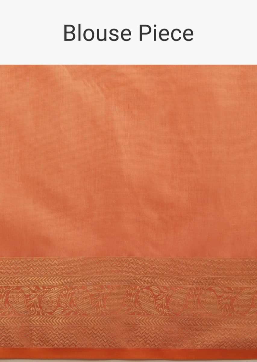 Buy Orange Brocade Weave Rangkat Saree Kalki Fashion India