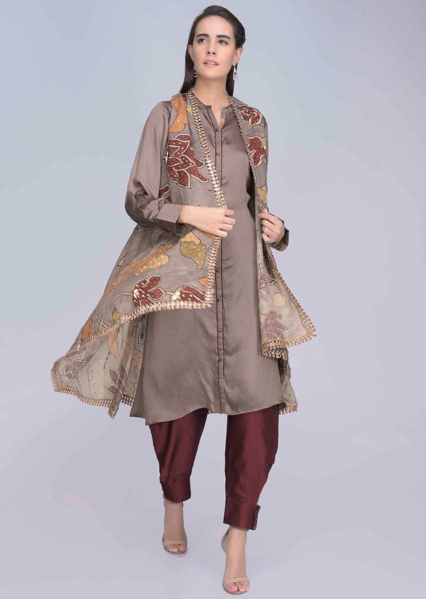 Buy Yellow Short Jacket With Draped Dhoti Pants by Designer LABEL NITISHA  for Women online at Ogaanmarket.com