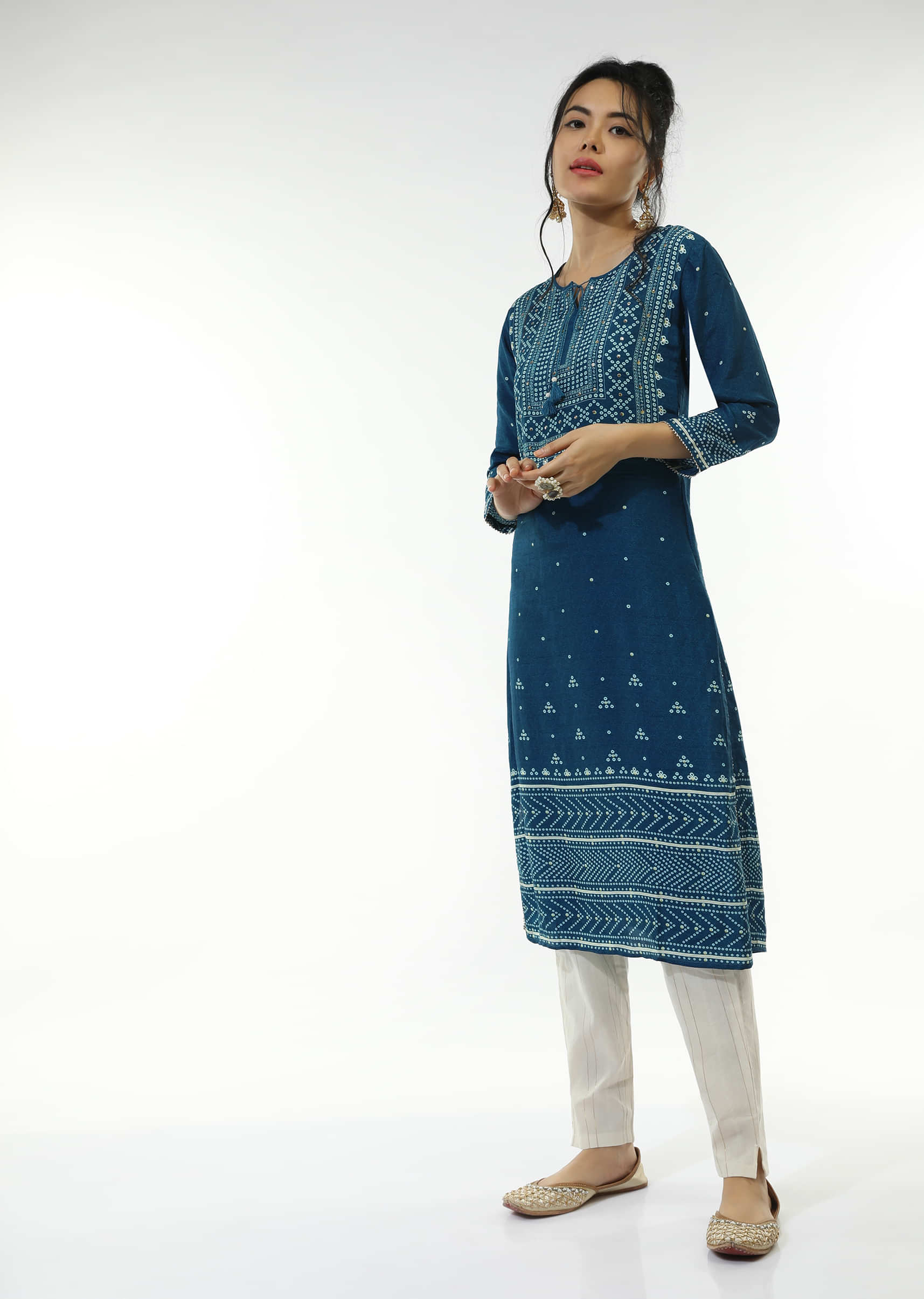 Buy Mint Embroidered Top Online - Aarke International Store View