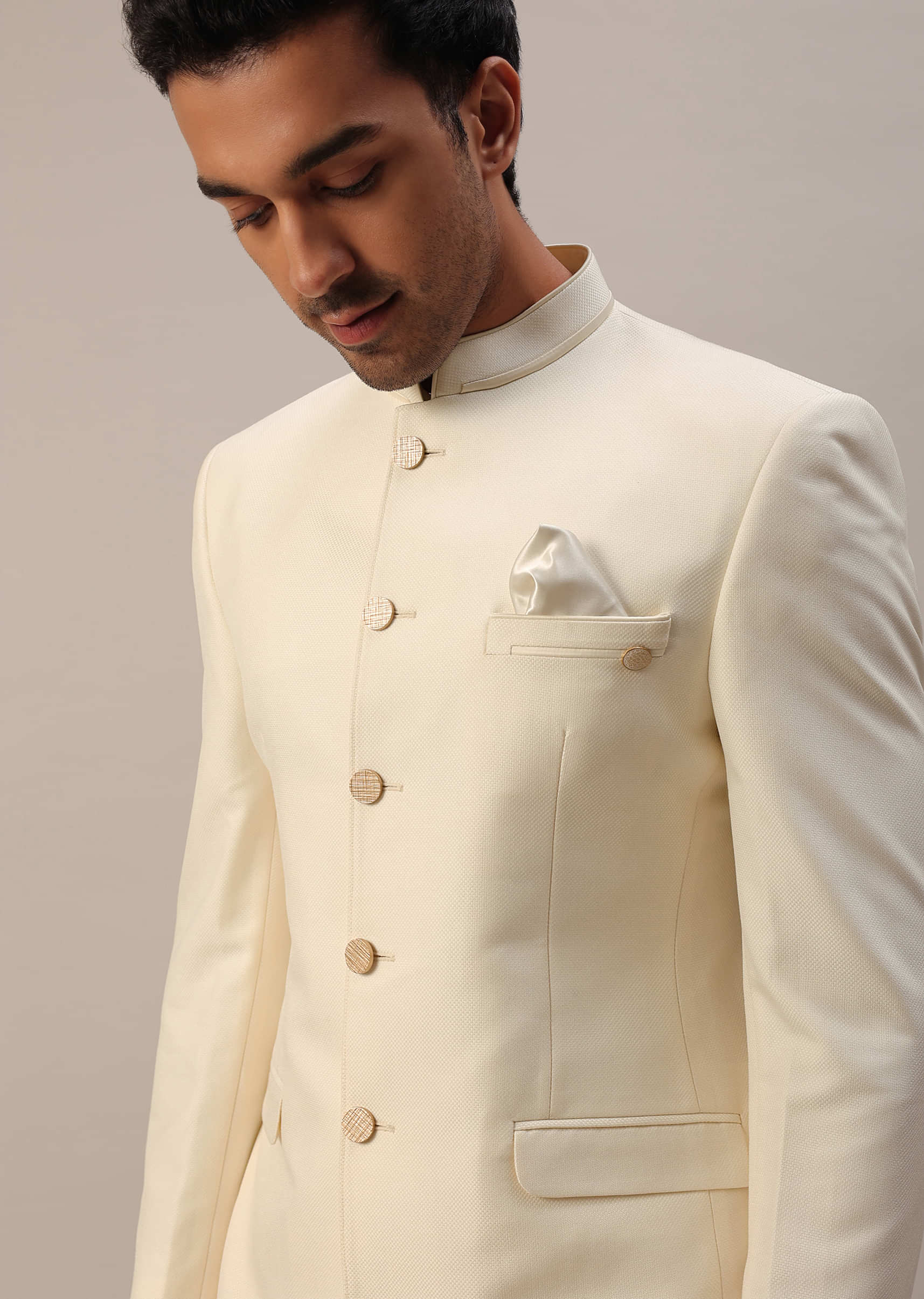 Cream colour clearance jodhpuri suit