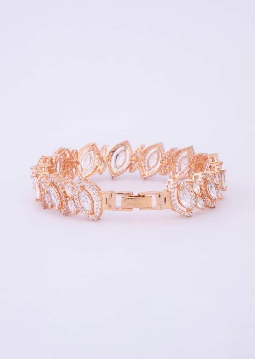 Crystal and stone studded copper bracelet only on Kalki