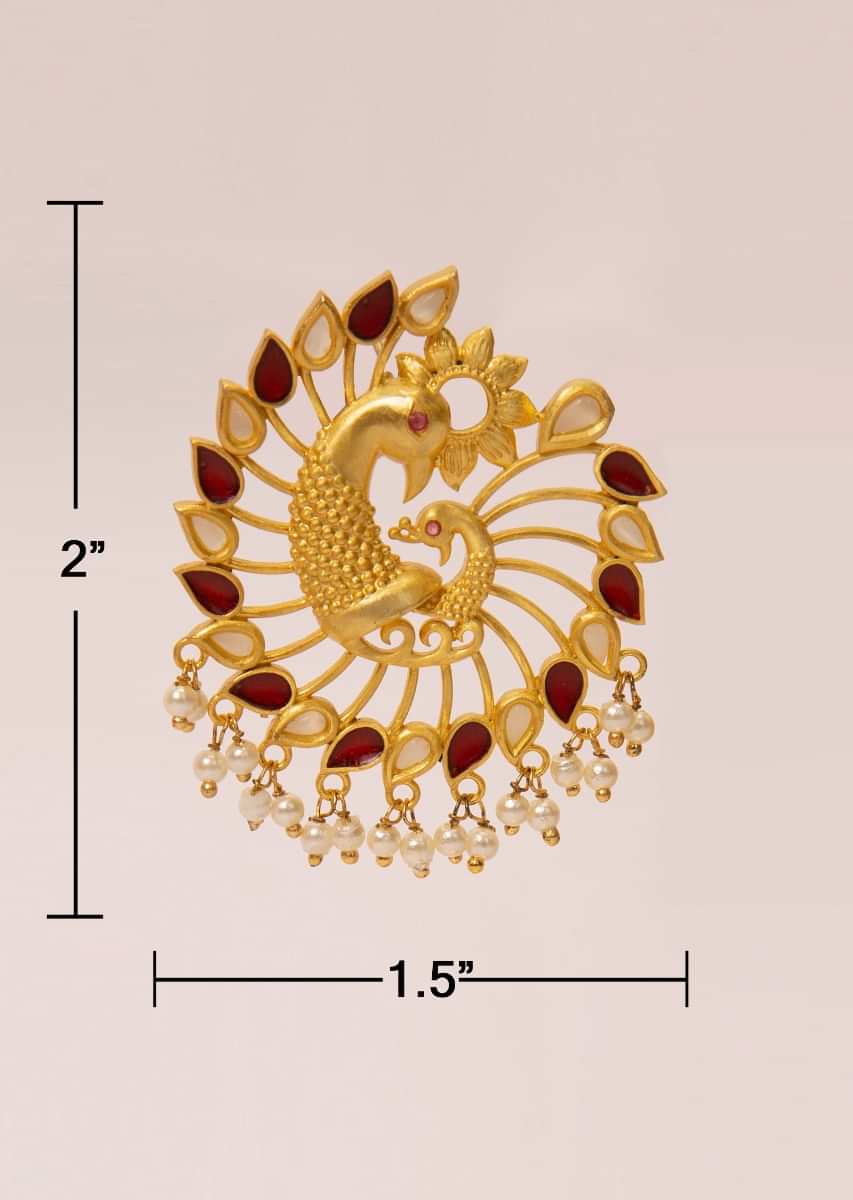 Cut out cluster earring in  peacock motif