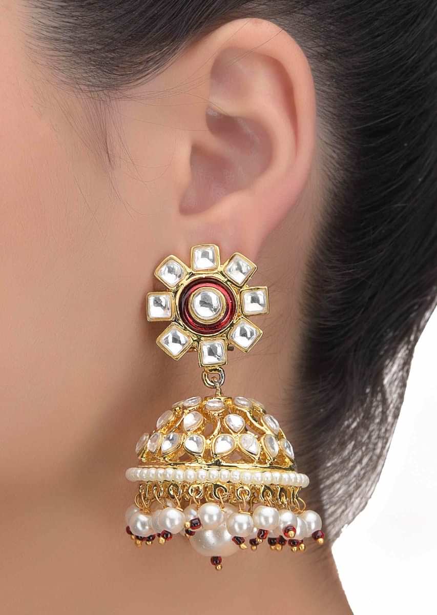 Square jhumkas online gold