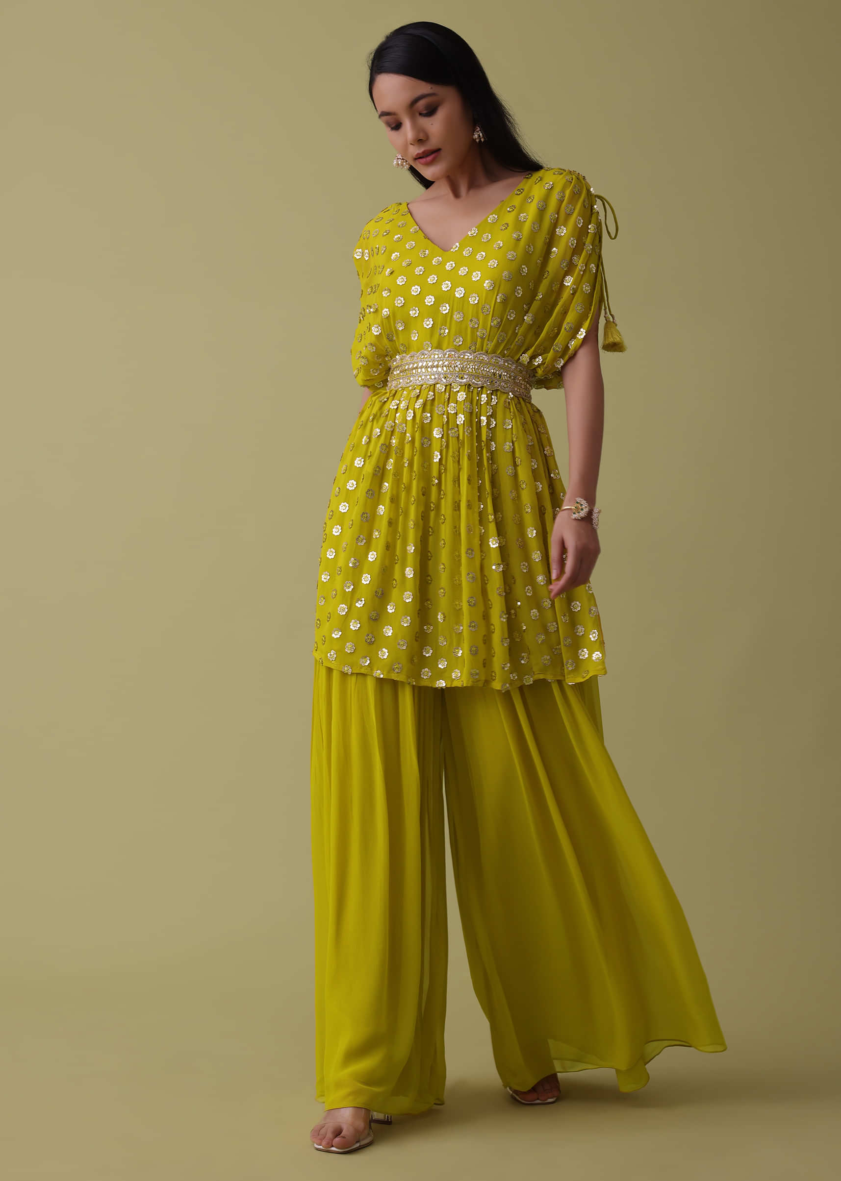 Buy online Yellow Silk Suit Set from ethnic wear for Women by