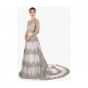 Cloud grey embroidered net gown only on Kalki