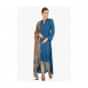 Cobalt blue front short and back long suit with printed dupatta only on Kalki