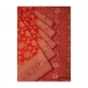 Coral Red Saree In Chanderi Silk With Floral Jaal Weave All Over Online - Kalki Fashion