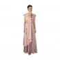 Lilac And Cream Dress Enhanced In Gathers And Cut Dana Work In Cat Motif Online - Kalki Fashion