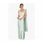 Mint Saree With Pre Stitched Pleats And Pallo With Powder Pink Blouse Online - Kalki Fashion